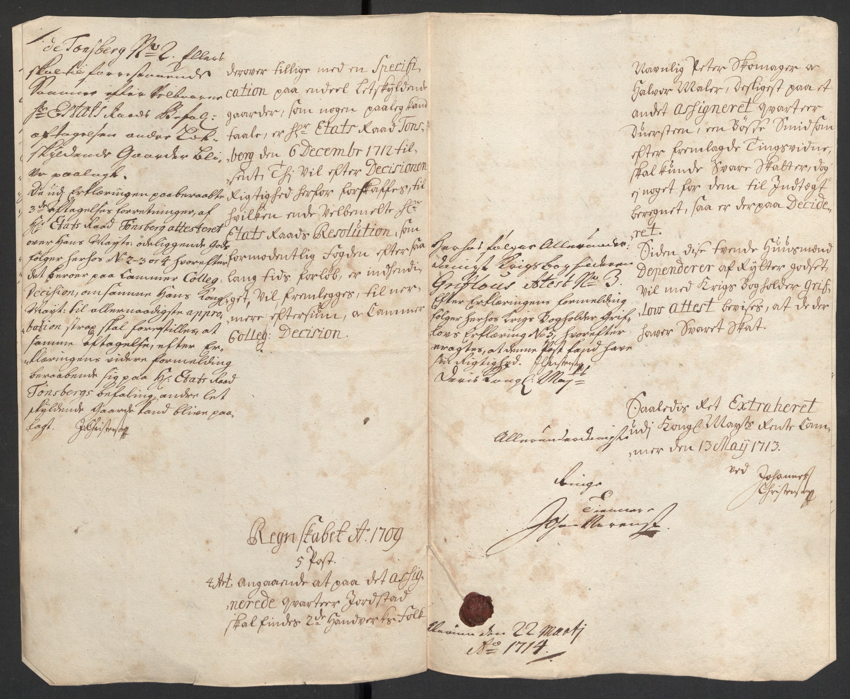 Rentekammeret inntil 1814, Reviderte regnskaper, Fogderegnskap, AV/RA-EA-4092/R18/L1306: Fogderegnskap Hadeland, Toten og Valdres, 1709, s. 482