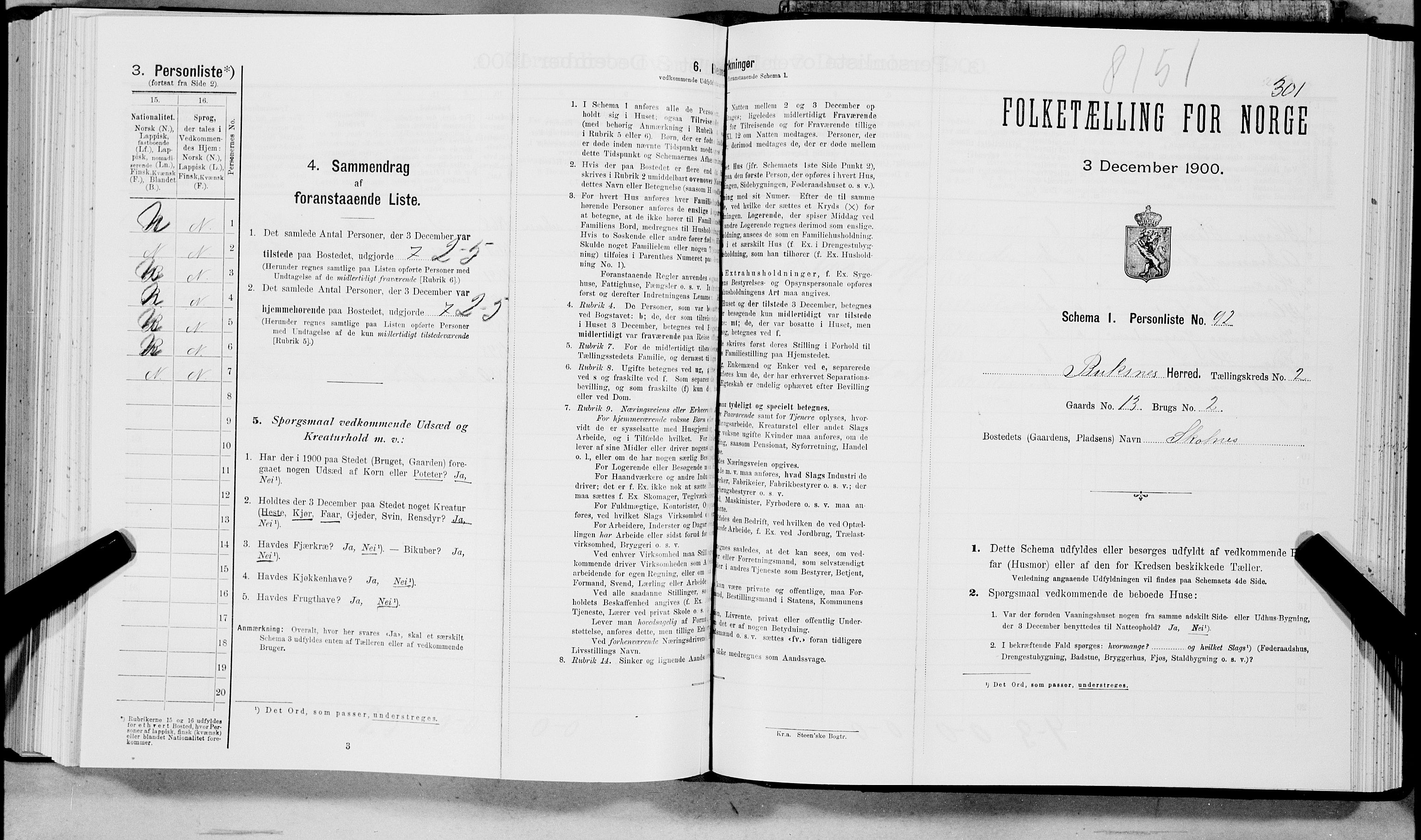SAT, Folketelling 1900 for 1860 Buksnes herred, 1900, s. 326