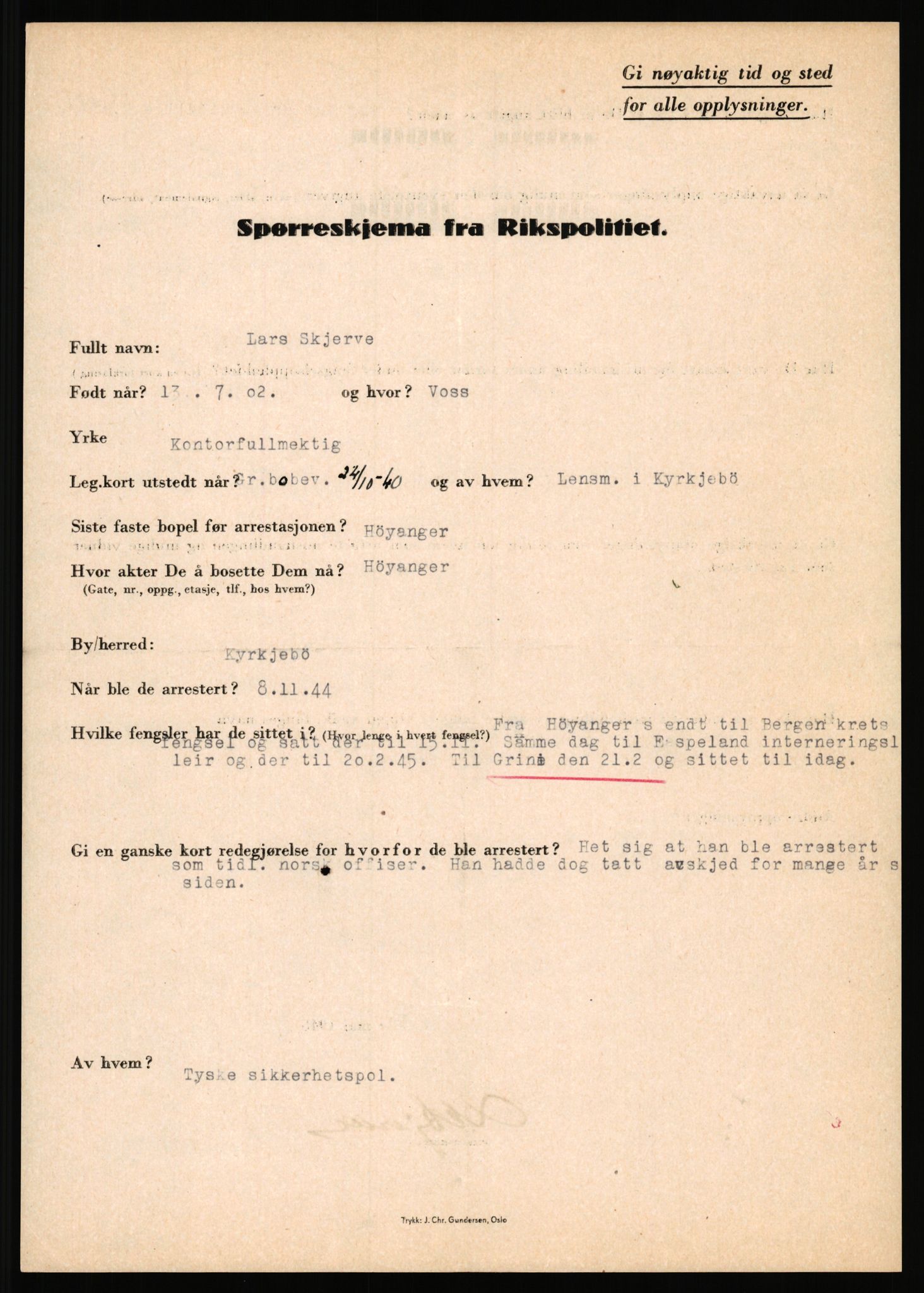 Rikspolitisjefen, AV/RA-S-1560/L/L0015: Scharff, Carlo Max - Stephensen, Gudrun, 1940-1945, s. 410