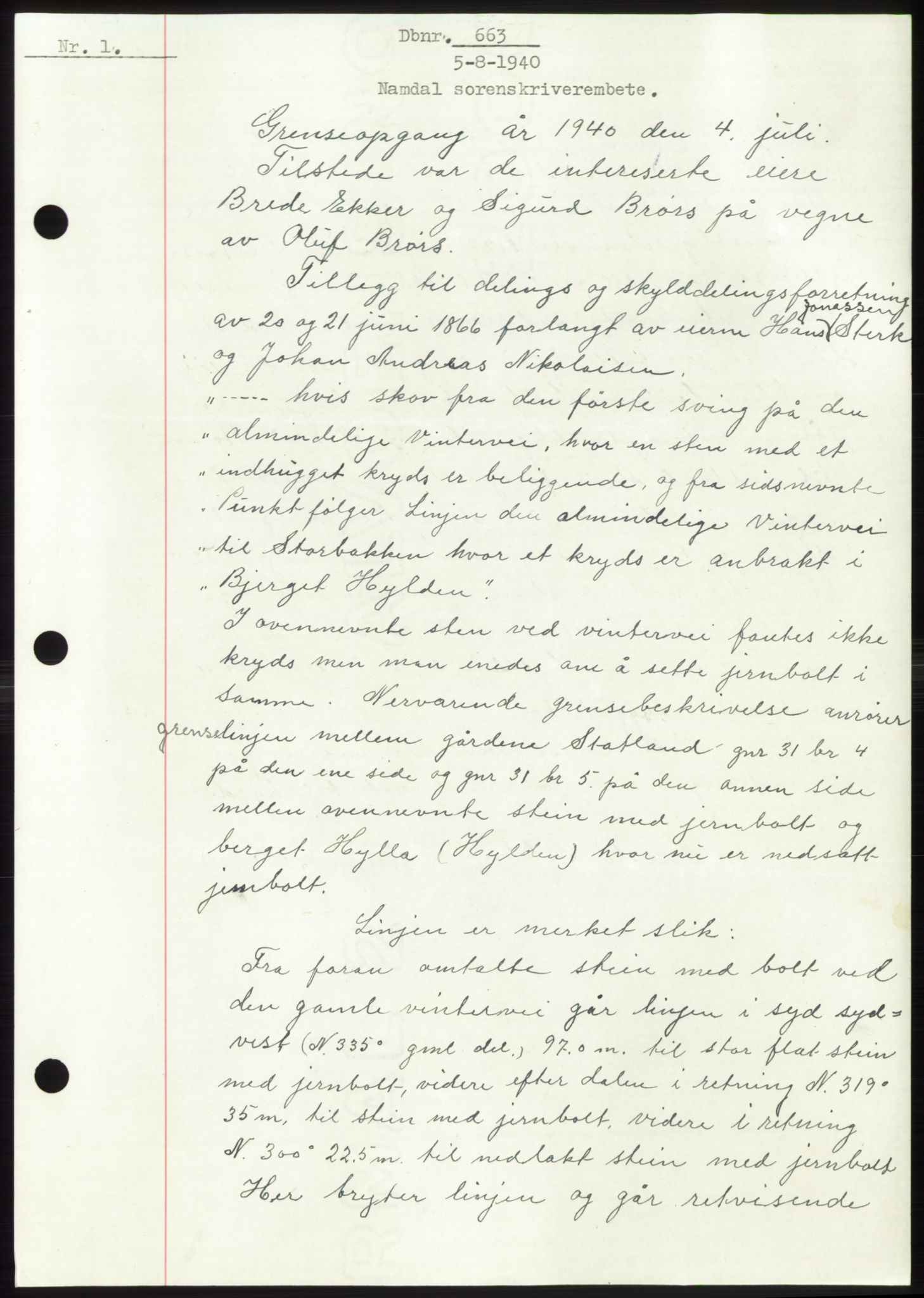 Namdal sorenskriveri, SAT/A-4133/1/2/2C: Pantebok nr. -, 1940-1941, Tingl.dato: 05.08.1940