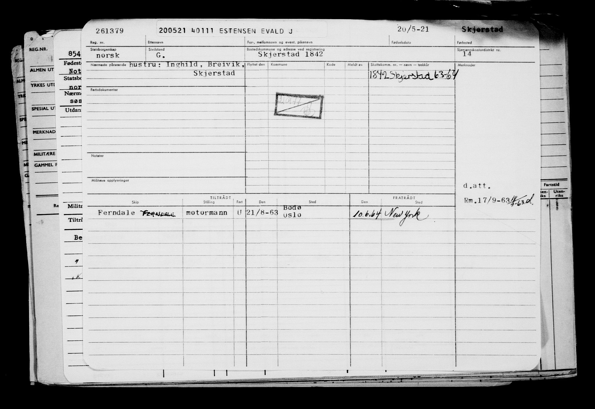 Direktoratet for sjømenn, AV/RA-S-3545/G/Gb/L0194: Hovedkort, 1921, s. 5