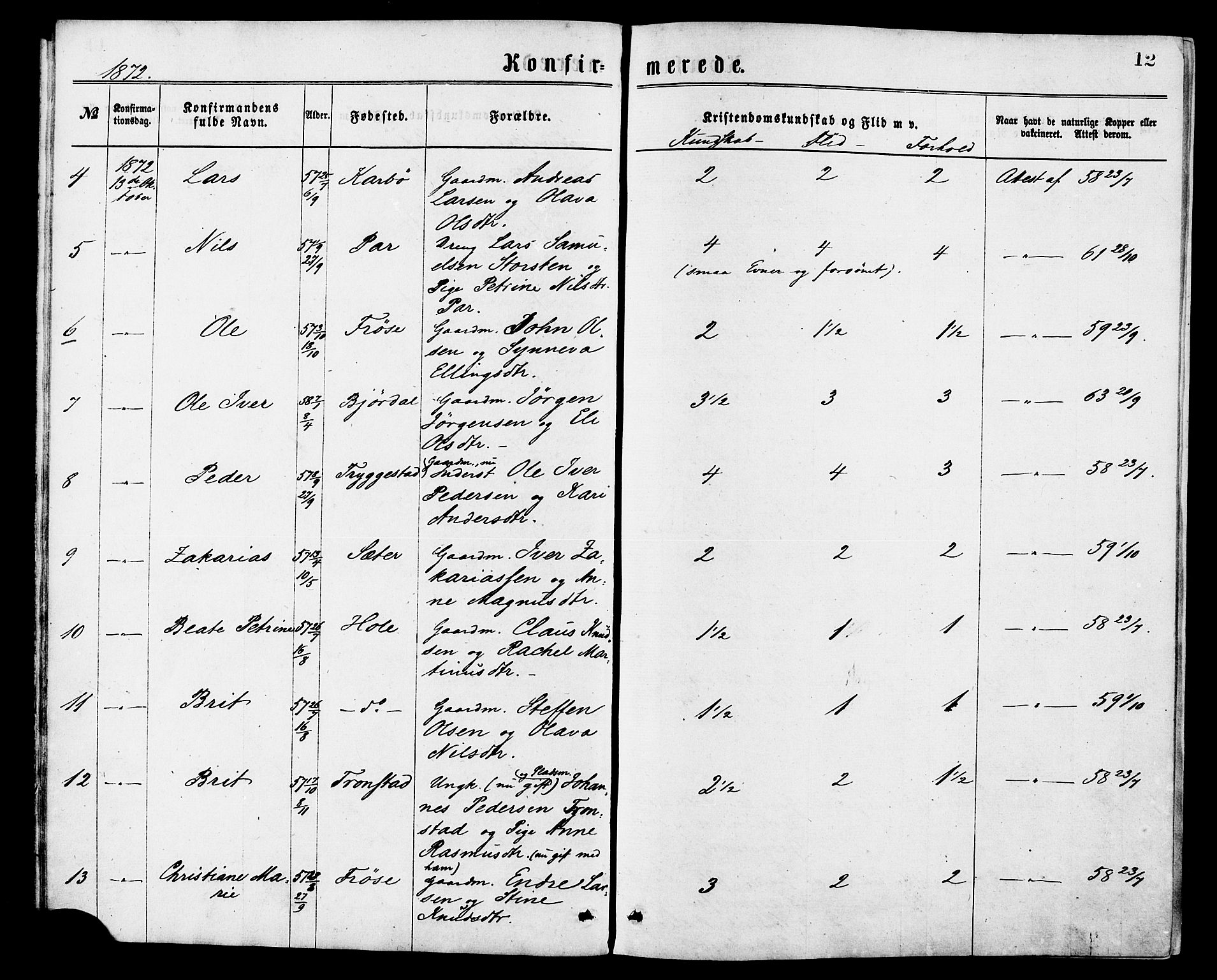 Ministerialprotokoller, klokkerbøker og fødselsregistre - Møre og Romsdal, AV/SAT-A-1454/517/L0227: Ministerialbok nr. 517A07, 1870-1886, s. 12