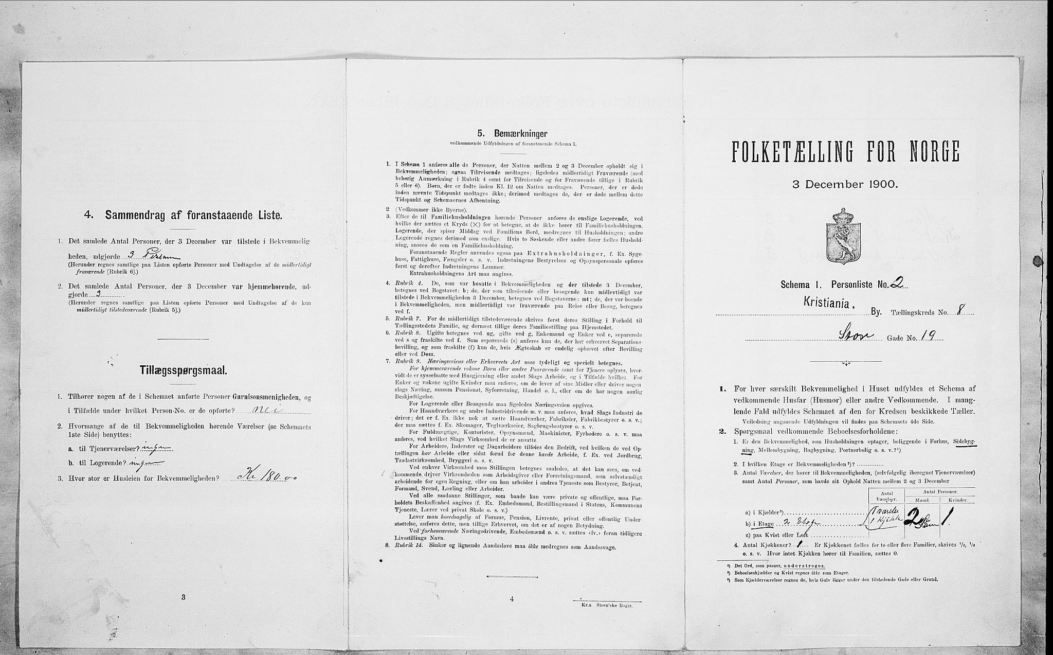 SAO, Folketelling 1900 for 0301 Kristiania kjøpstad, 1900, s. 92285