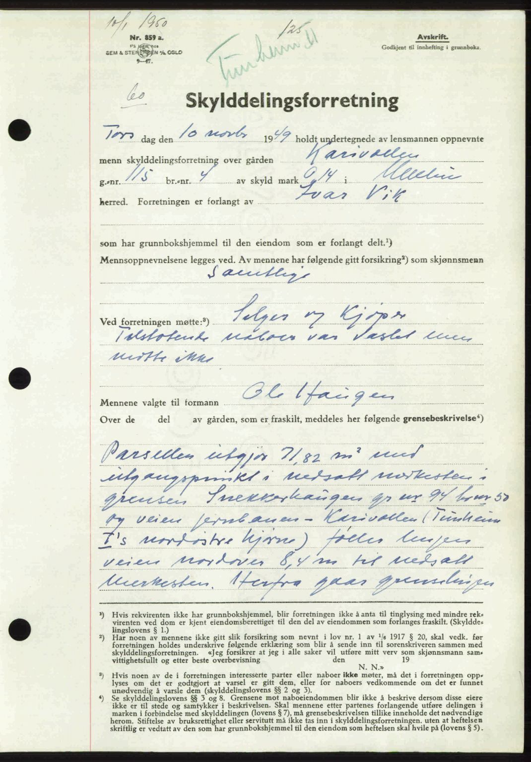 Gauldal sorenskriveri, SAT/A-0014/1/2/2C: Pantebok nr. A9, 1949-1950, Dagboknr: 60/1950