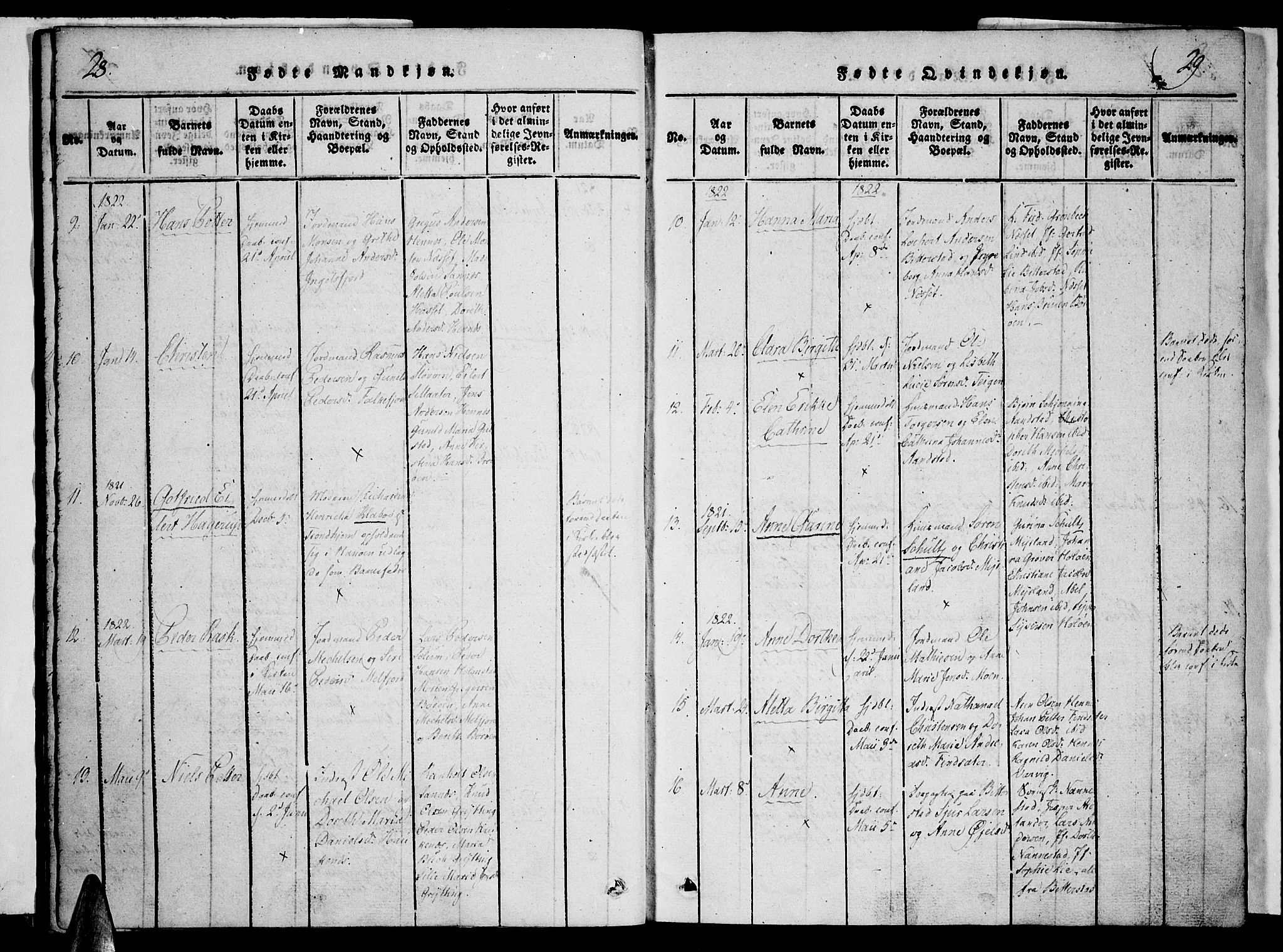 Ministerialprotokoller, klokkerbøker og fødselsregistre - Nordland, AV/SAT-A-1459/888/L1237: Ministerialbok nr. 888A05 /1, 1820-1836, s. 28-29