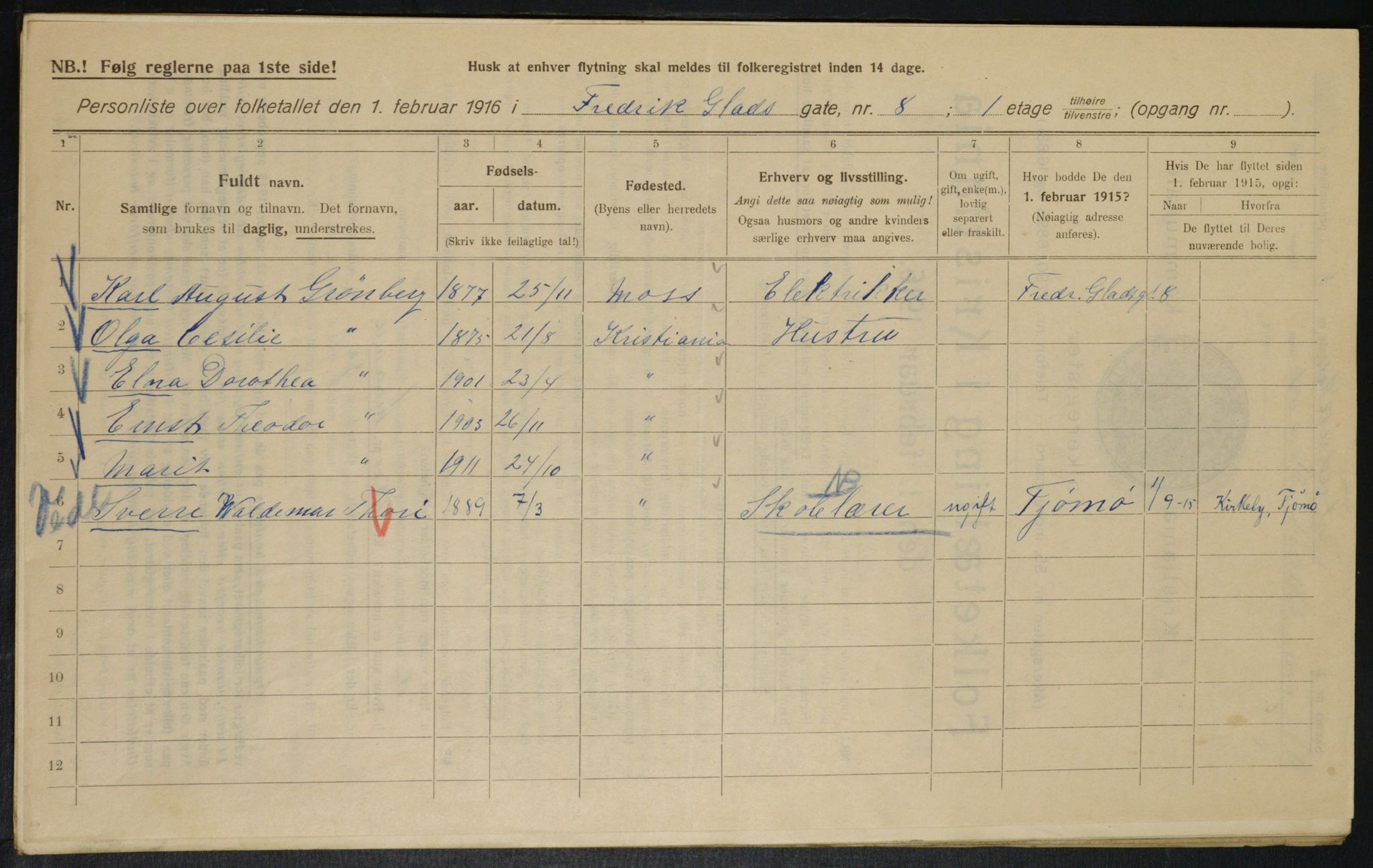 OBA, Kommunal folketelling 1.2.1916 for Kristiania, 1916, s. 26921