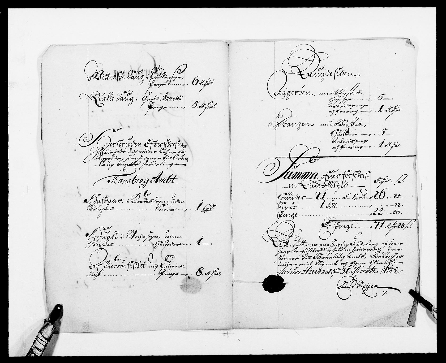 Rentekammeret inntil 1814, Reviderte regnskaper, Fogderegnskap, AV/RA-EA-4092/R33/L1970: Fogderegnskap Larvik grevskap, 1675-1687, s. 3