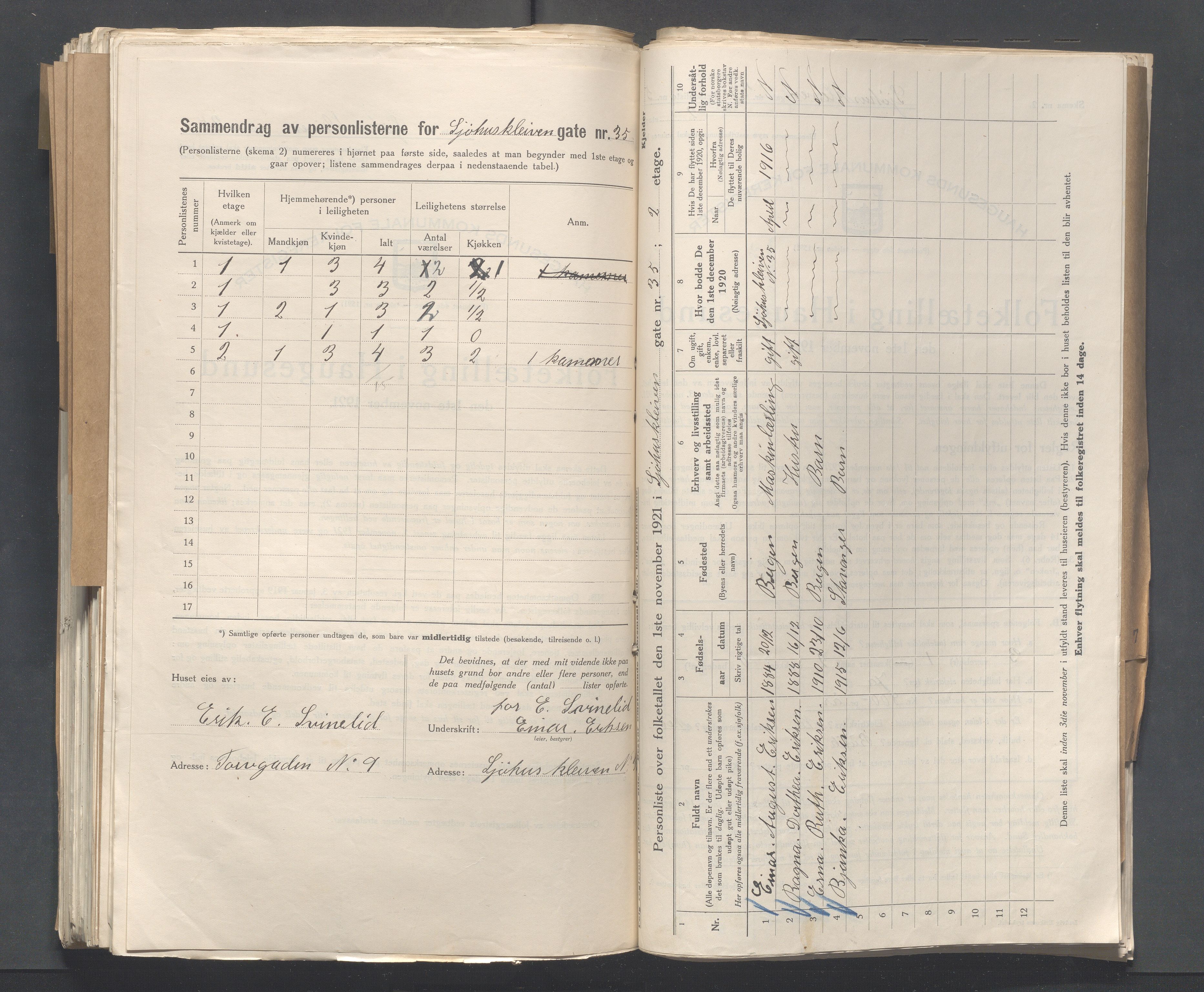 IKAR, Kommunal folketelling 1.11.1921 for Haugesund, 1921, s. 6578