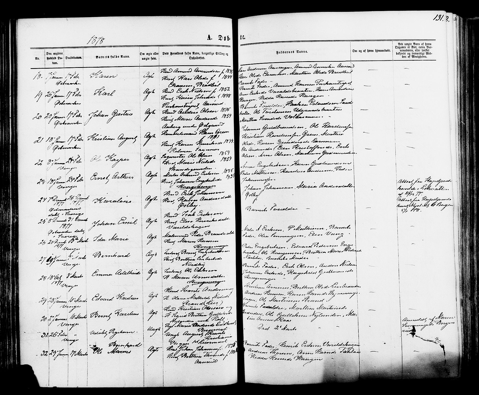 Vinger prestekontor, AV/SAH-PREST-024/H/Ha/Haa/L0012: Ministerialbok nr. 12, 1871-1880, s. 131