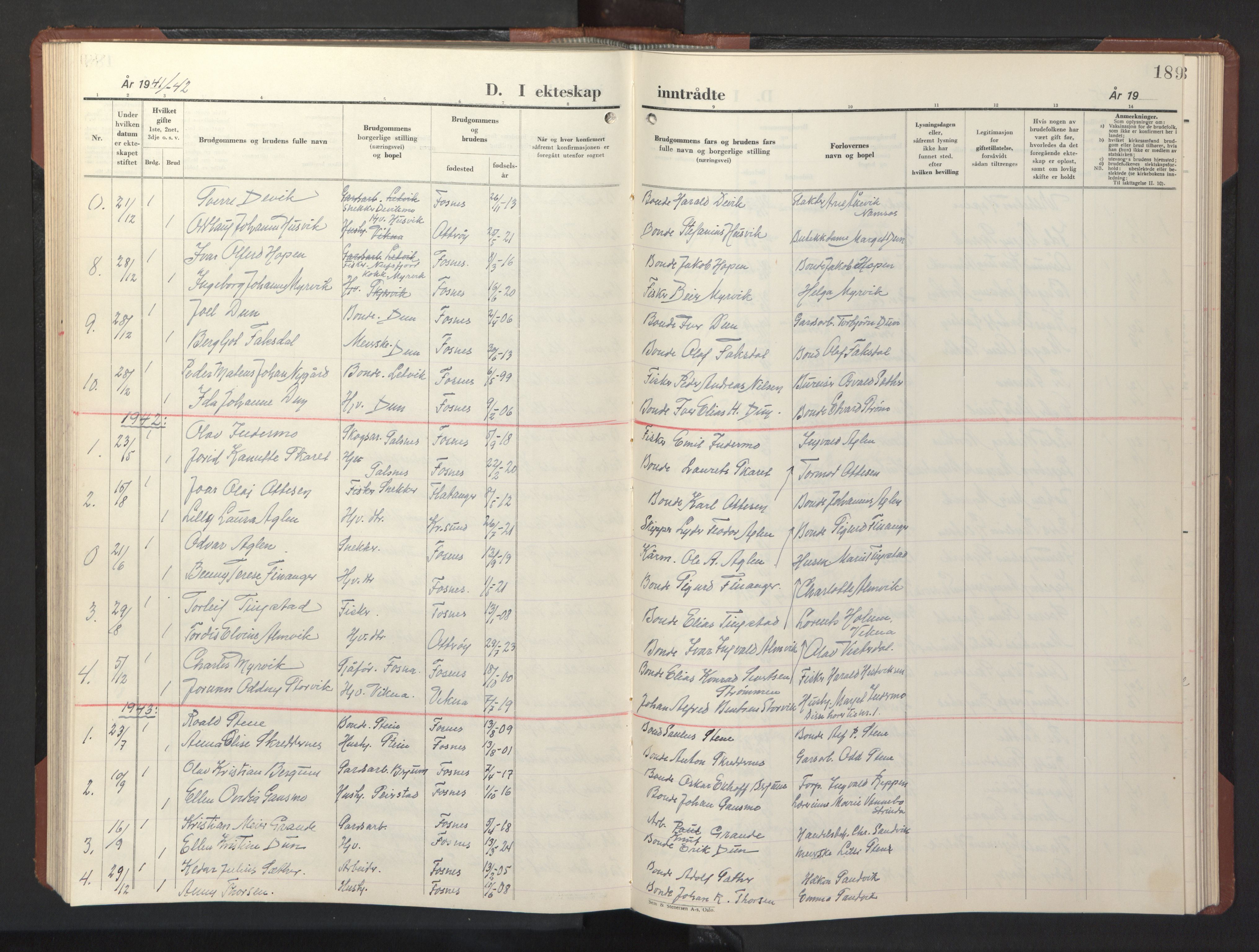 Ministerialprotokoller, klokkerbøker og fødselsregistre - Nord-Trøndelag, AV/SAT-A-1458/773/L0625: Klokkerbok nr. 773C01, 1910-1952, s. 189