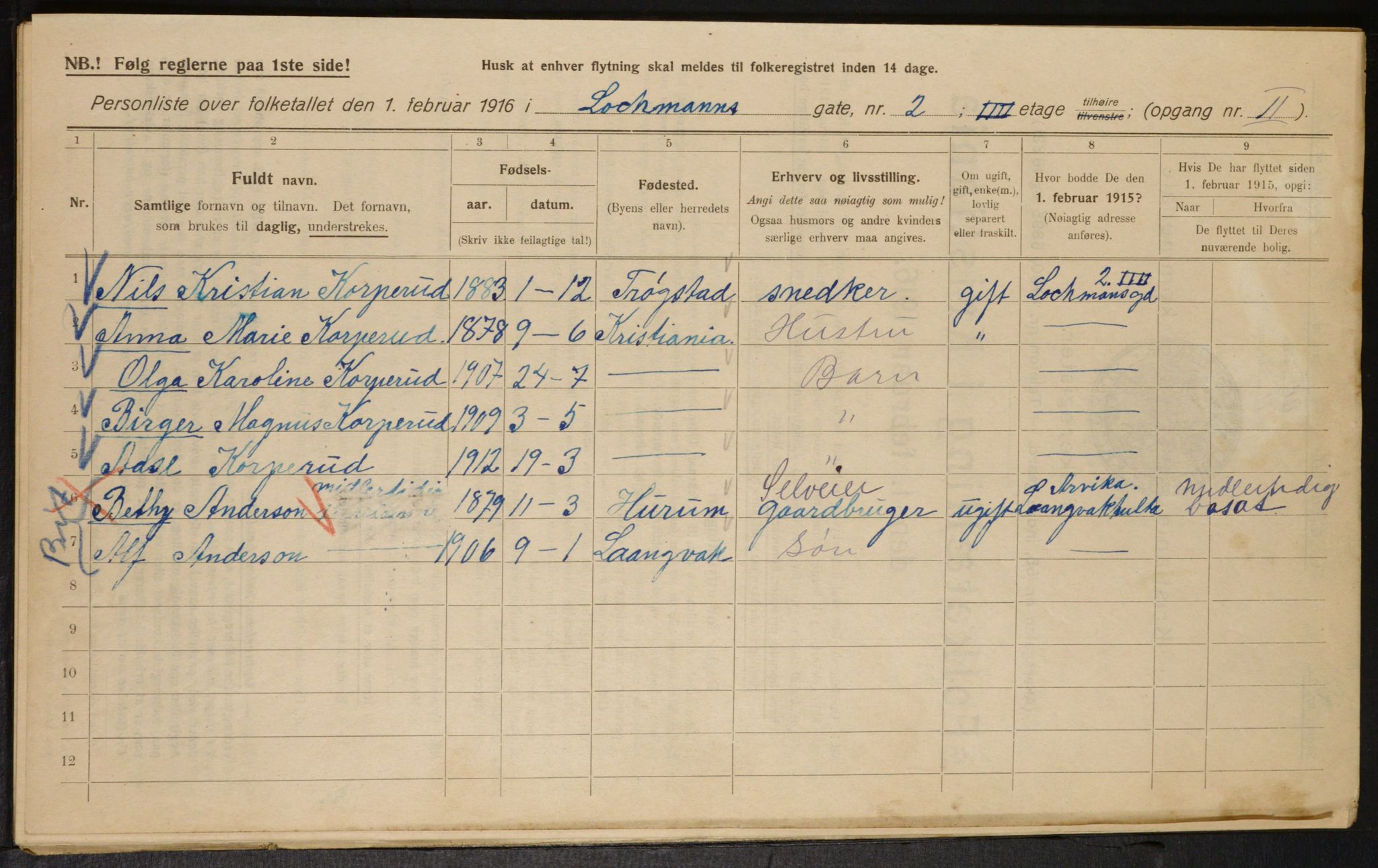 OBA, Kommunal folketelling 1.2.1916 for Kristiania, 1916, s. 59534