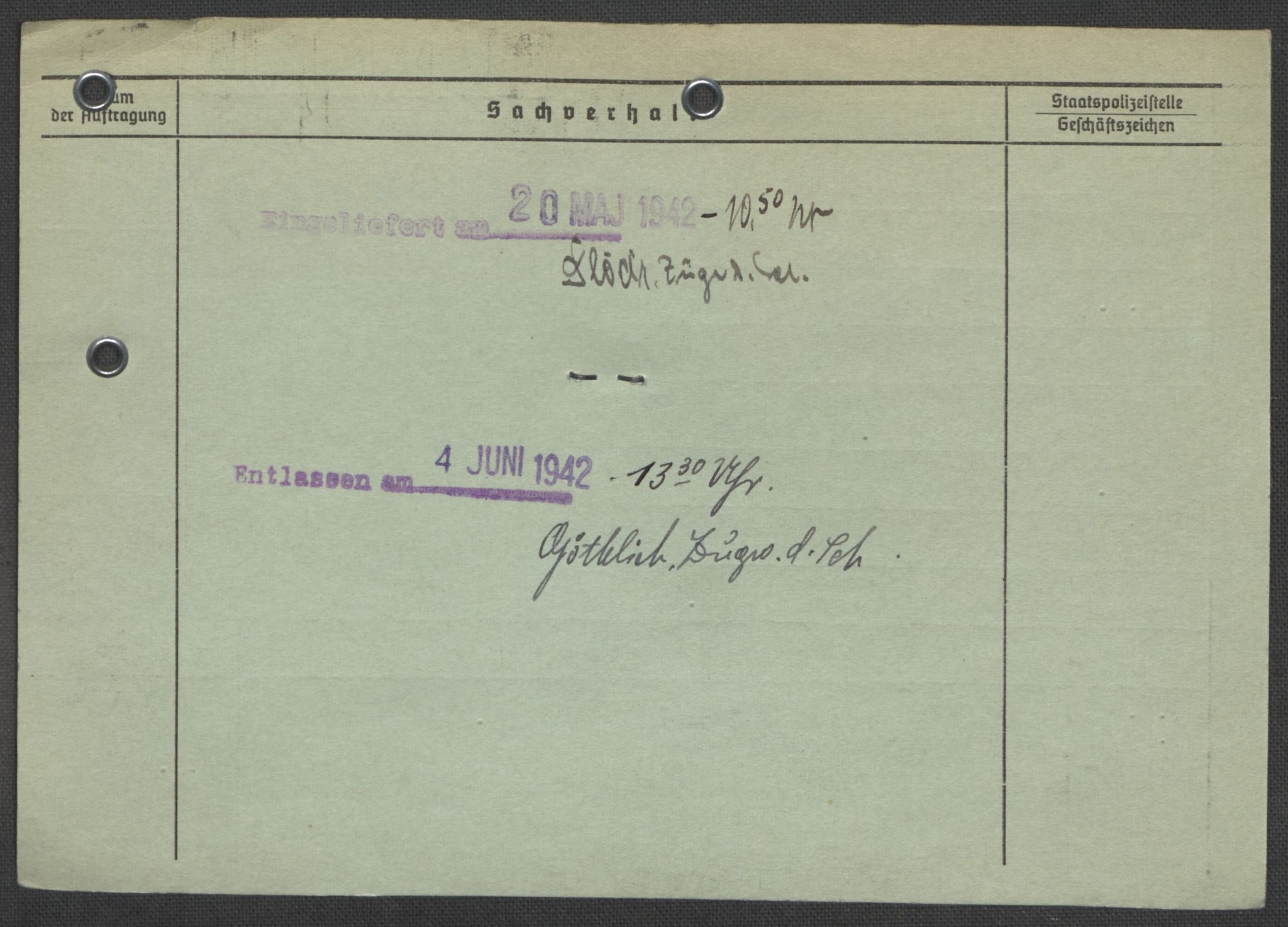 Befehlshaber der Sicherheitspolizei und des SD, RA/RAFA-5969/E/Ea/Eaa/L0004: Register over norske fanger i Møllergata 19: Hal-Hæ, 1940-1945, s. 820