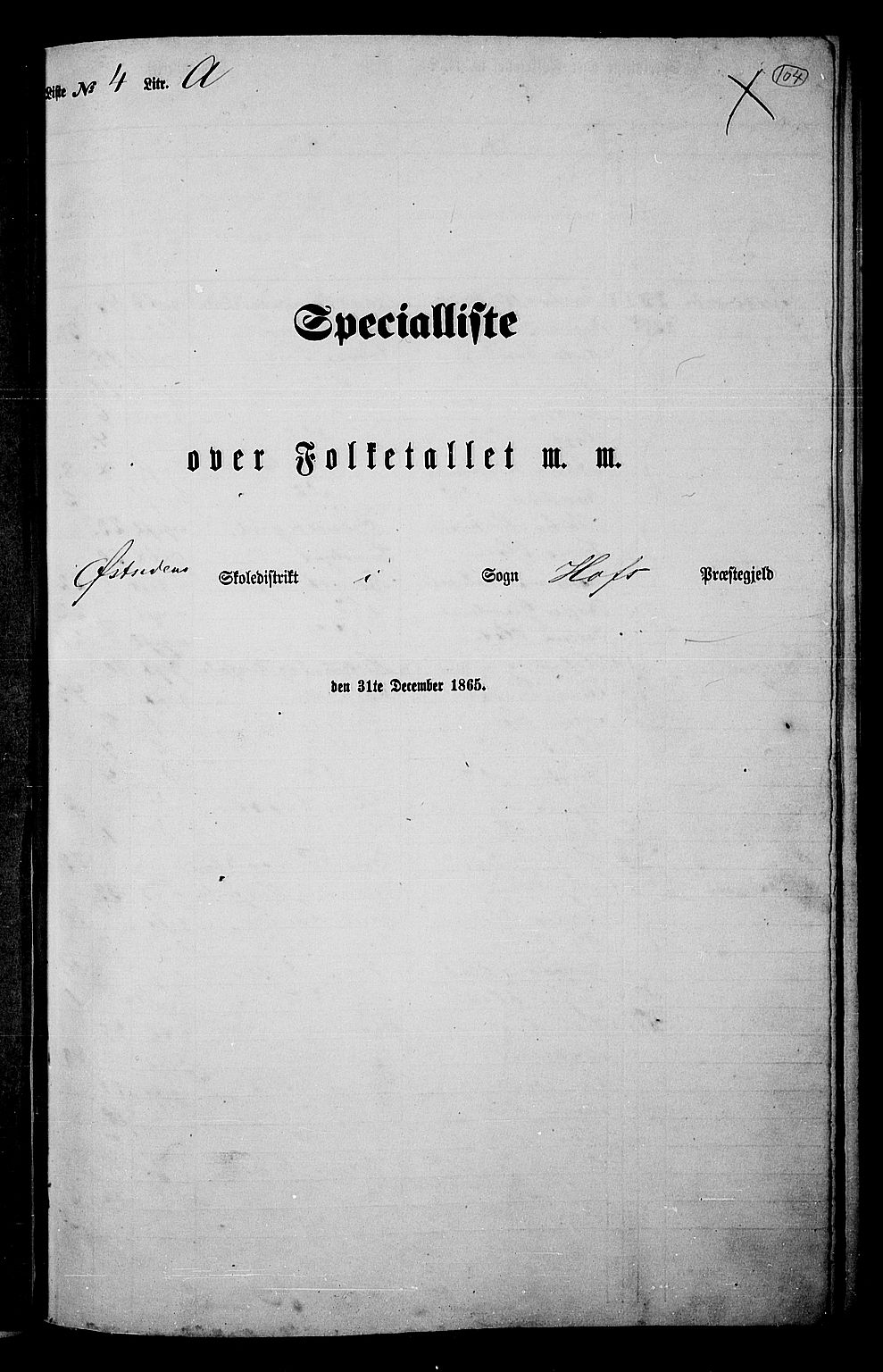 RA, Folketelling 1865 for 0424P Hof prestegjeld, 1865, s. 96