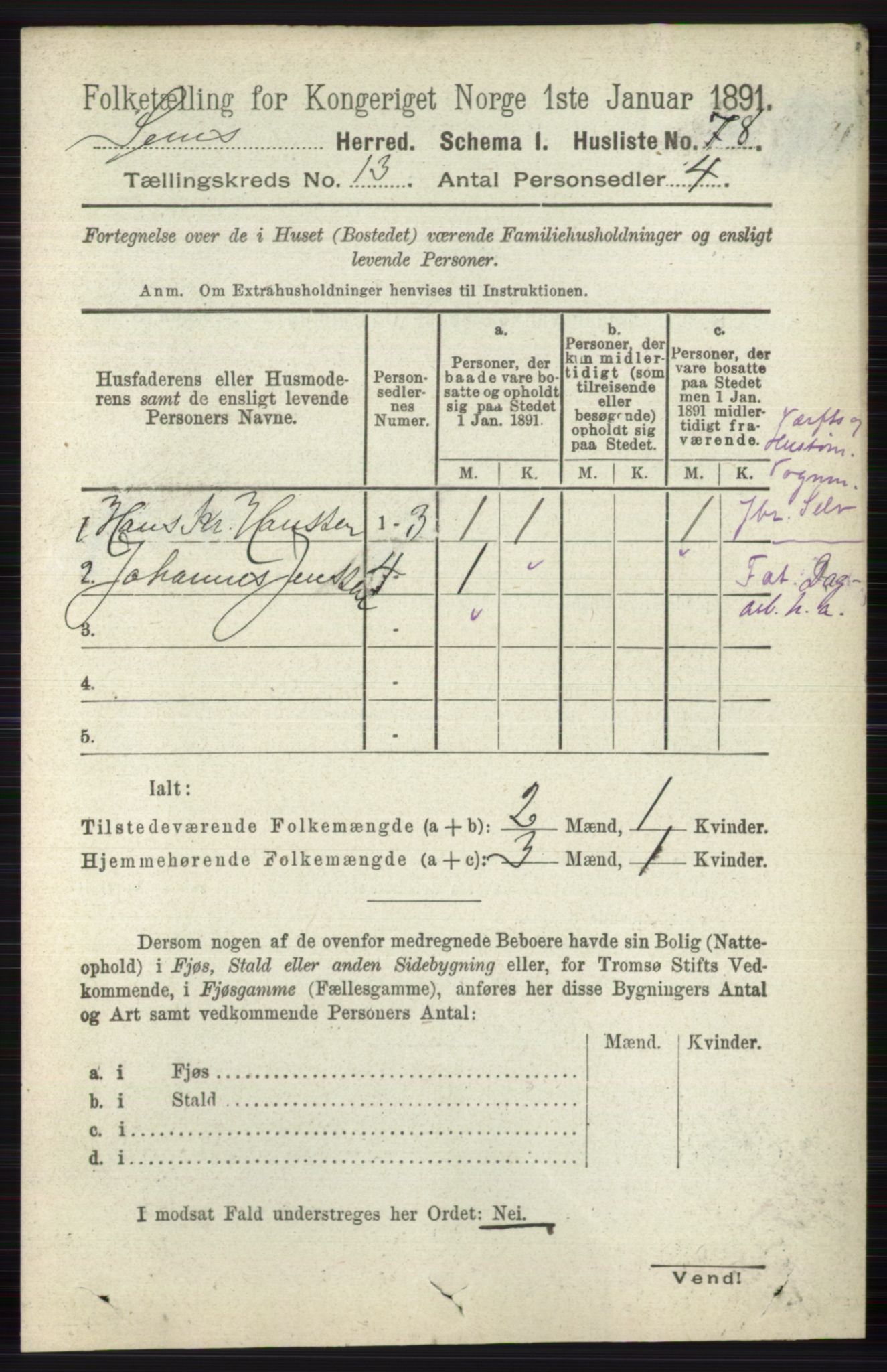 RA, Folketelling 1891 for 0721 Sem herred, 1891, s. 6392