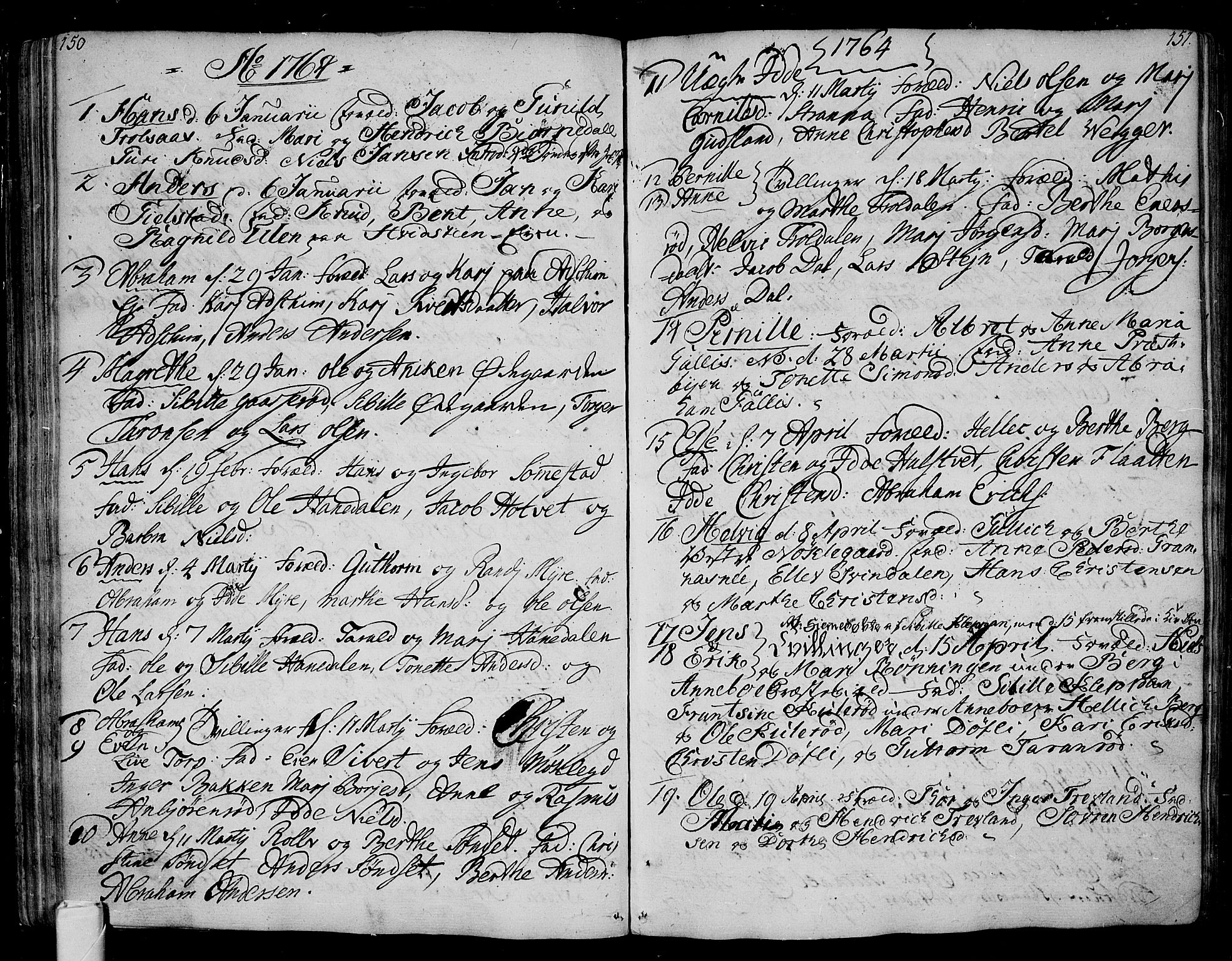Andebu kirkebøker, AV/SAKO-A-336/F/Fa/L0002: Ministerialbok nr. I 2, 1733-1802, s. 150-151