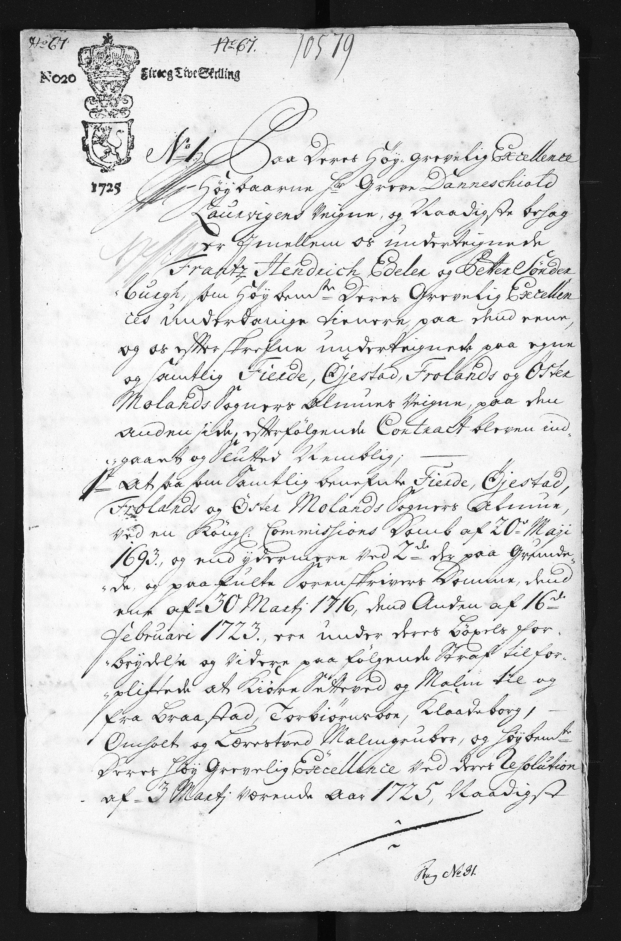 Baaseland Jernverk og Næs Jernverk, NESJ/NJM-001/01/01/L0002: Innkomne brev 1725 - 1737 - arkivkode 1c-6, 1725-1737
