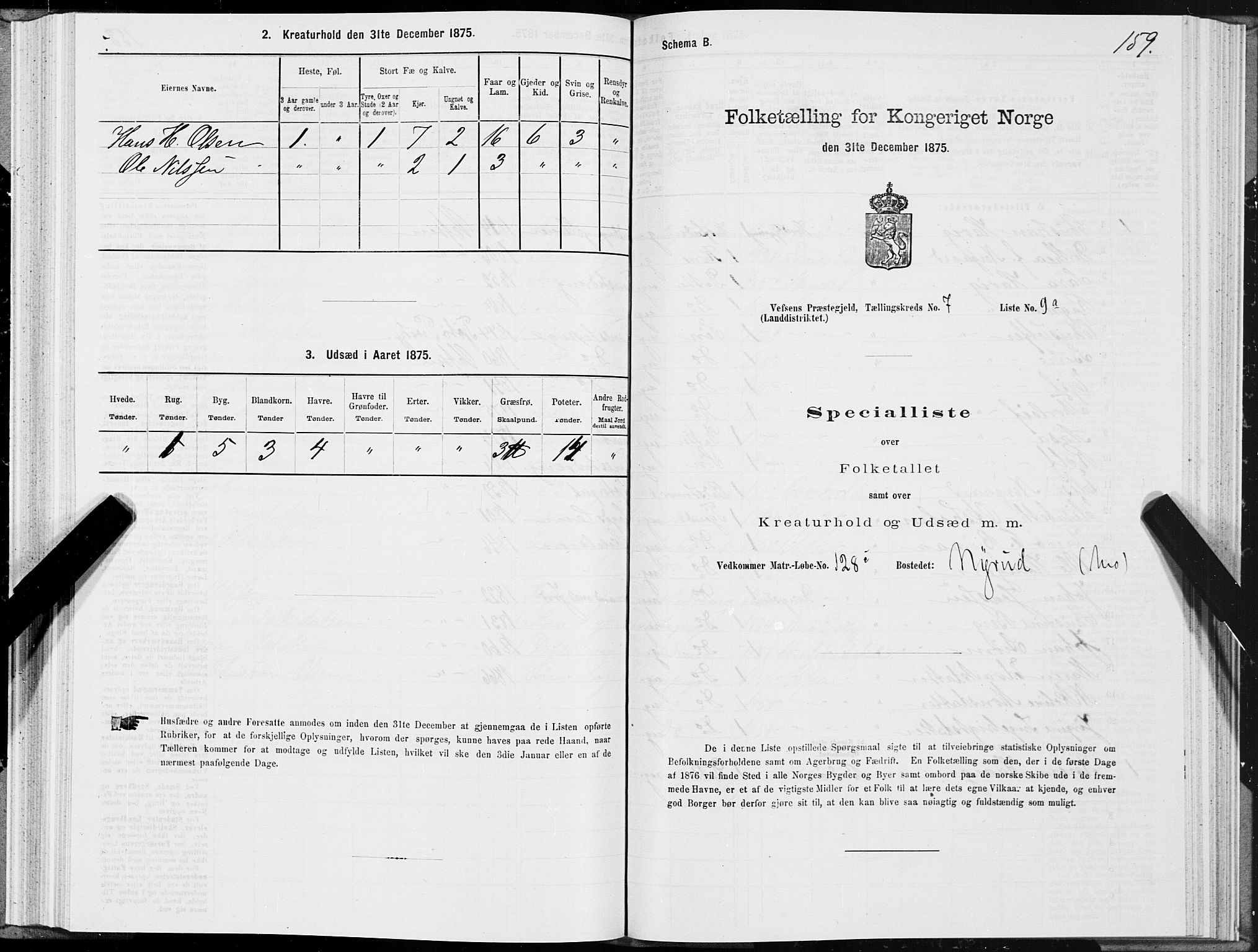 SAT, Folketelling 1875 for 1824L Vefsn prestegjeld, Vefsn sokn, 1875, s. 2159