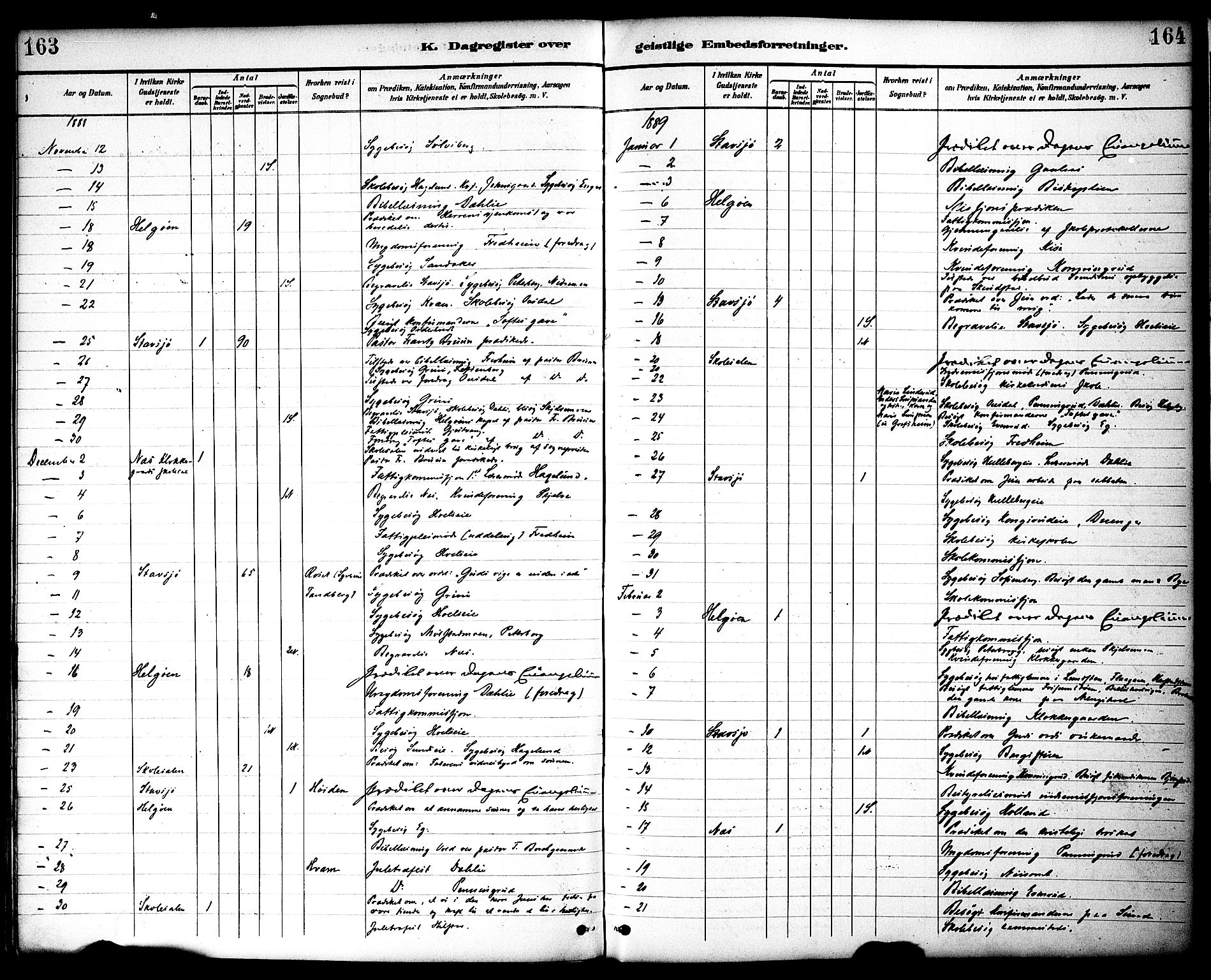 Nes prestekontor, Hedmark, SAH/PREST-020/K/Ka/L0010: Ministerialbok nr. 10, 1887-1905, s. 163-164