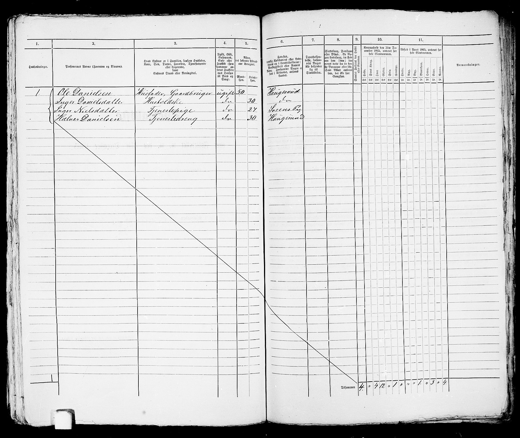 RA, Folketelling 1865 for 1106B Torvastad prestegjeld, Haugesund ladested, 1865, s. 492