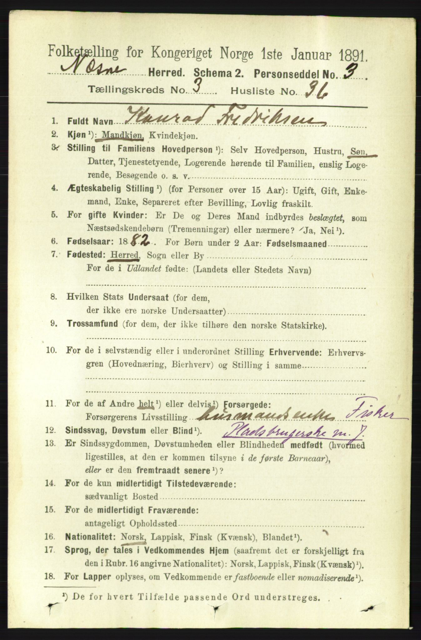 RA, Folketelling 1891 for 1828 Nesna herred, 1891, s. 1715