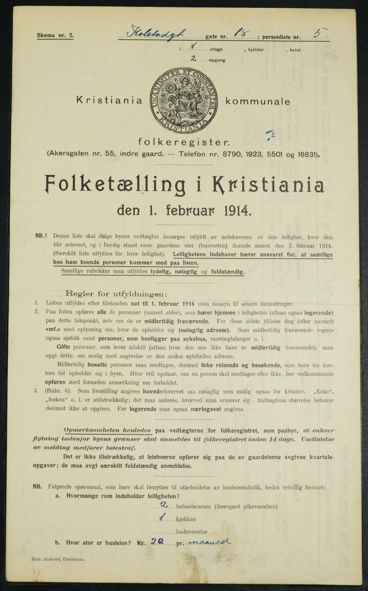 OBA, Kommunal folketelling 1.2.1914 for Kristiania, 1914, s. 52369