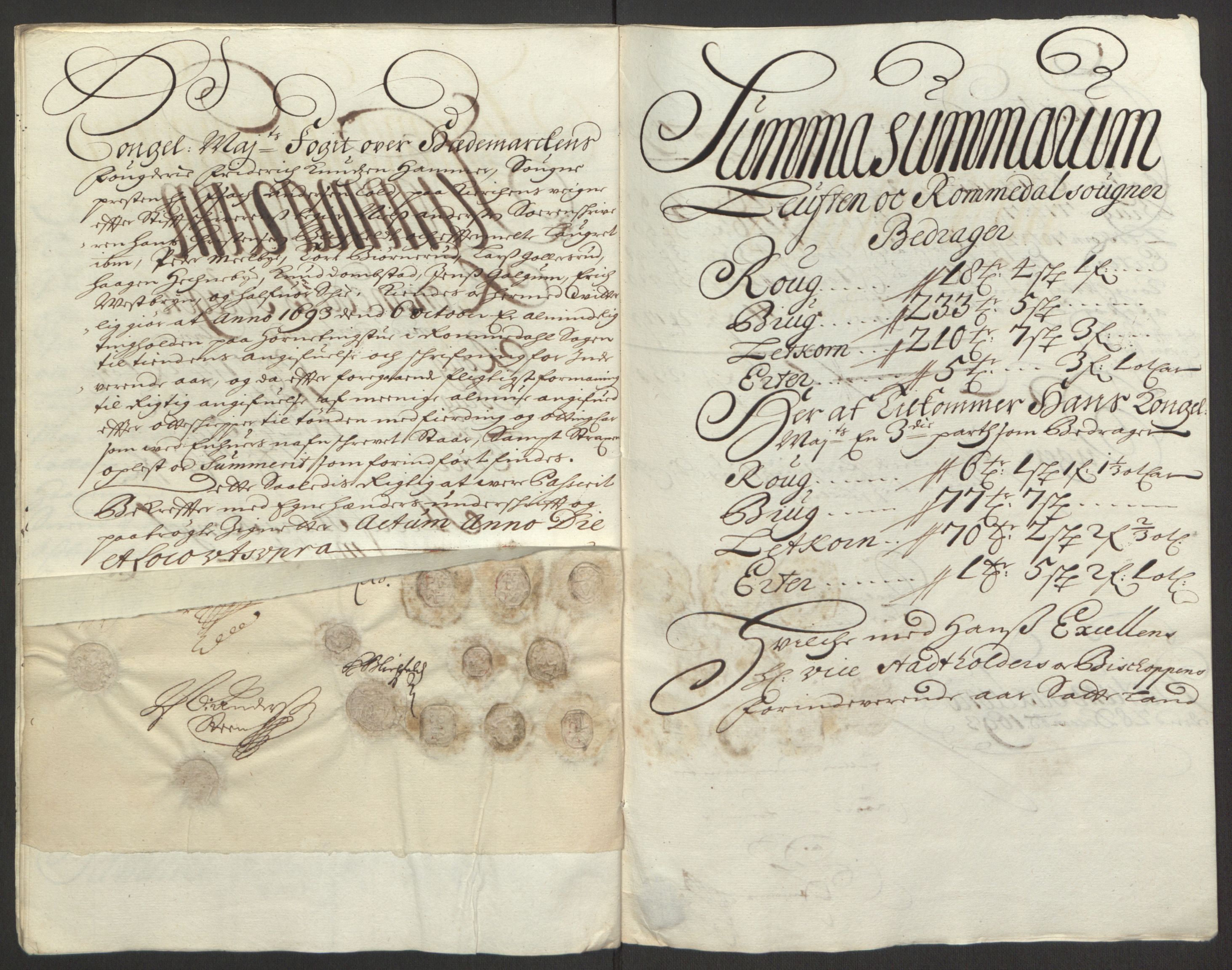 Rentekammeret inntil 1814, Reviderte regnskaper, Fogderegnskap, AV/RA-EA-4092/R16/L1034: Fogderegnskap Hedmark, 1693, s. 60