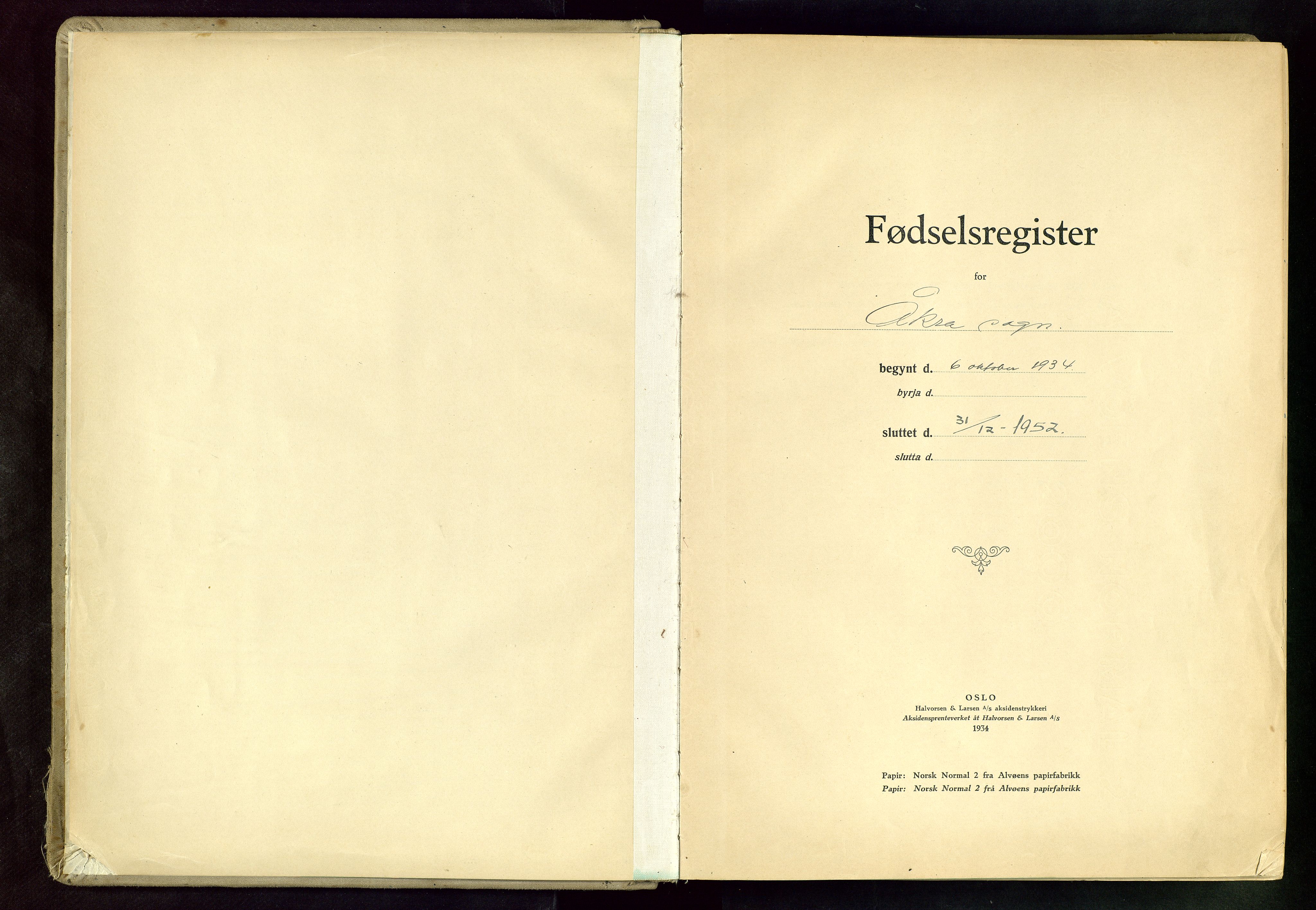 Kopervik sokneprestkontor, SAST/A-101850/I/Id/L0007: Fødselsregister nr. 7, 1934-1952