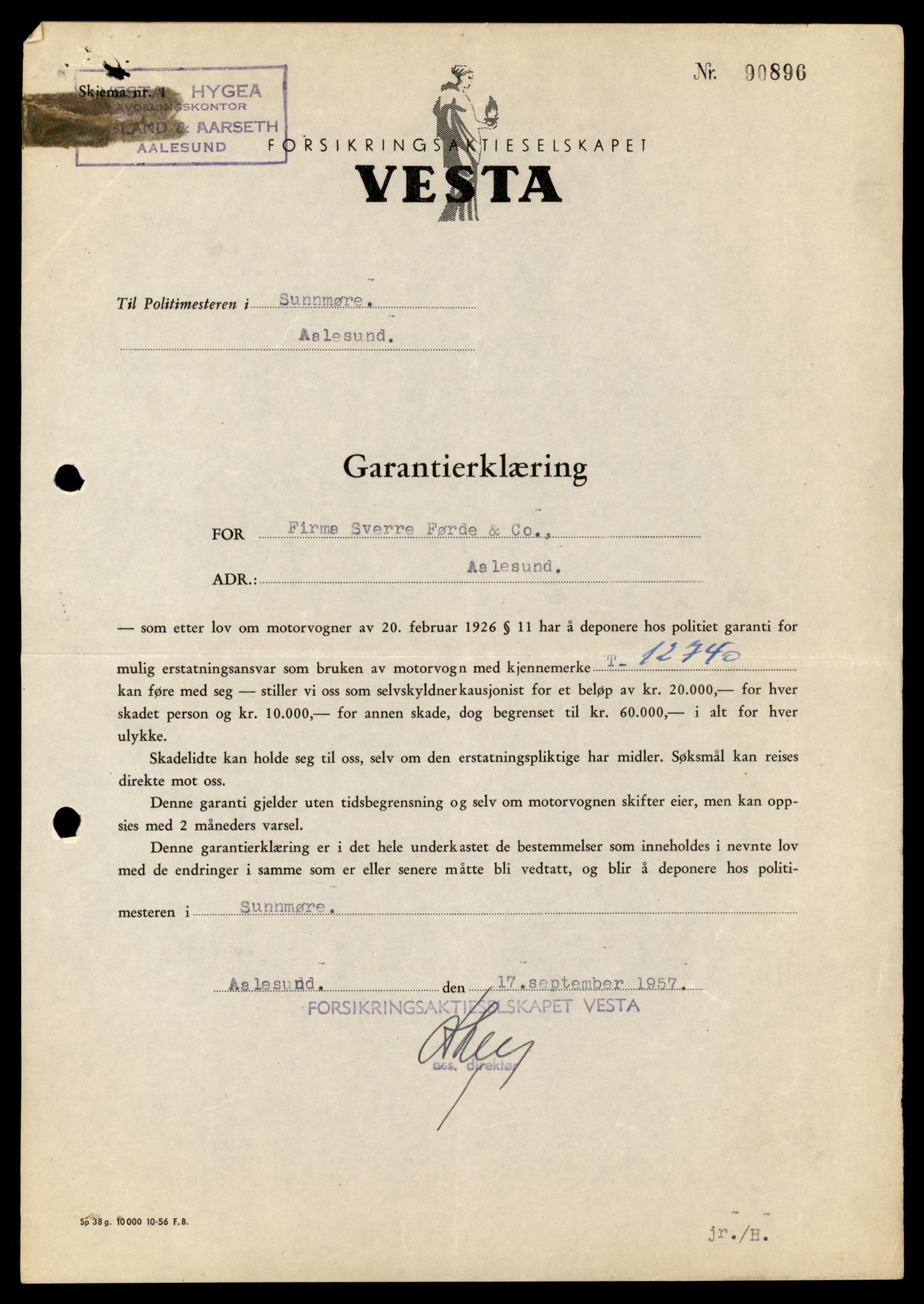 Møre og Romsdal vegkontor - Ålesund trafikkstasjon, AV/SAT-A-4099/F/Fe/L0035: Registreringskort for kjøretøy T 12653 - T 12829, 1927-1998, s. 1672
