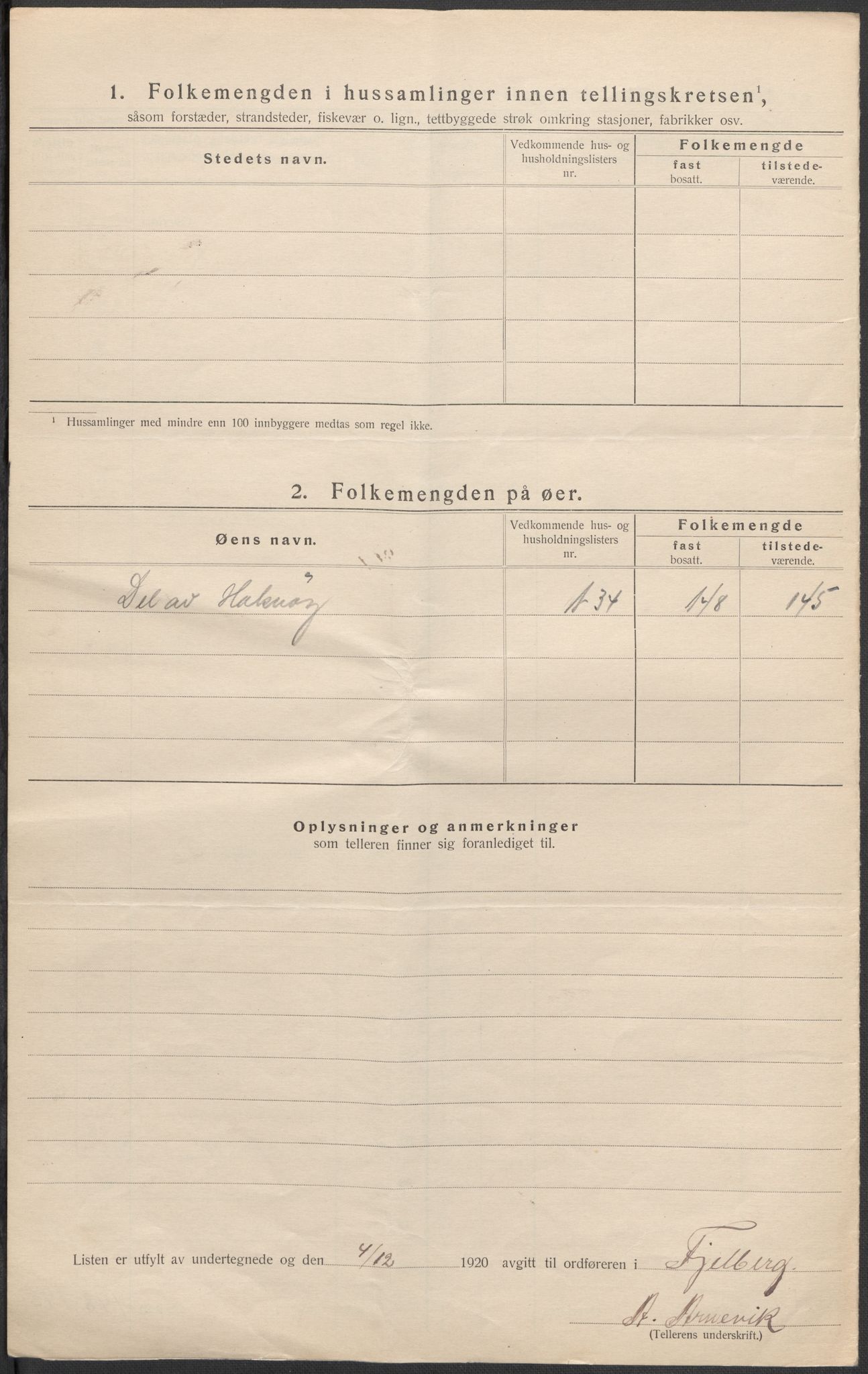 SAB, Folketelling 1920 for 1213 Fjelberg herred, 1920, s. 15