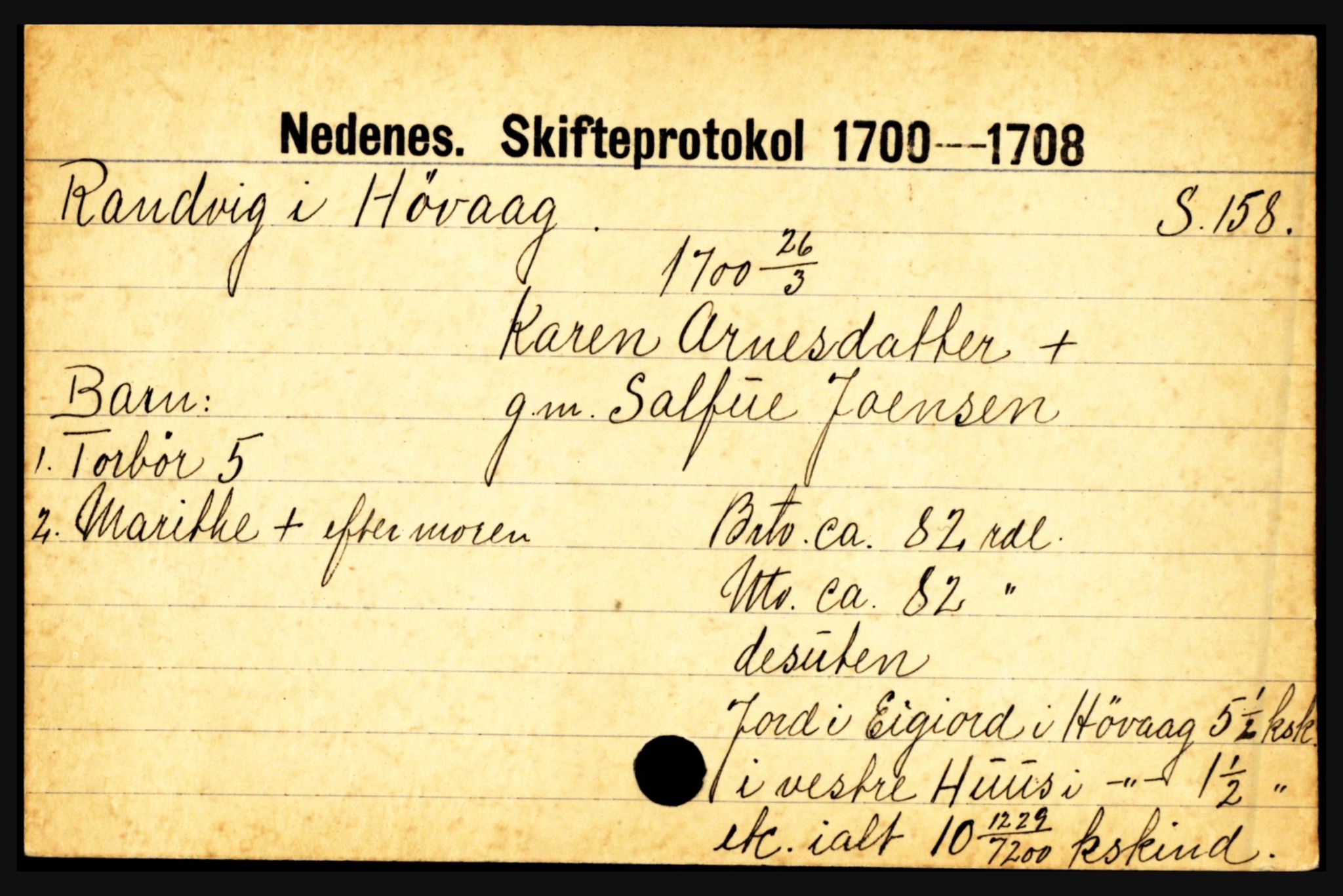 Nedenes sorenskriveri før 1824, AV/SAK-1221-0007/H, s. 23131