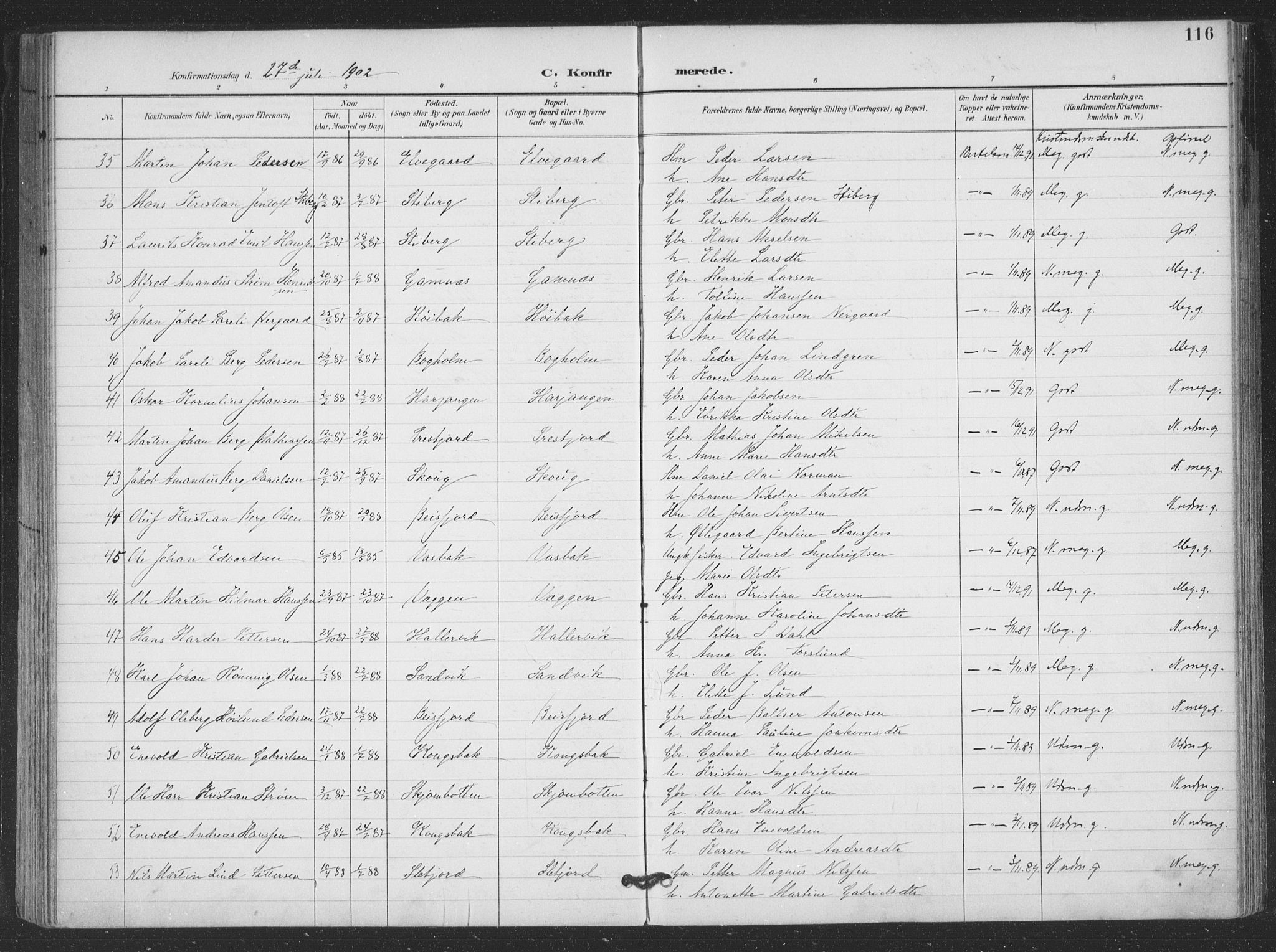 Ministerialprotokoller, klokkerbøker og fødselsregistre - Nordland, AV/SAT-A-1459/866/L0939: Ministerialbok nr. 866A02, 1894-1906, s. 116