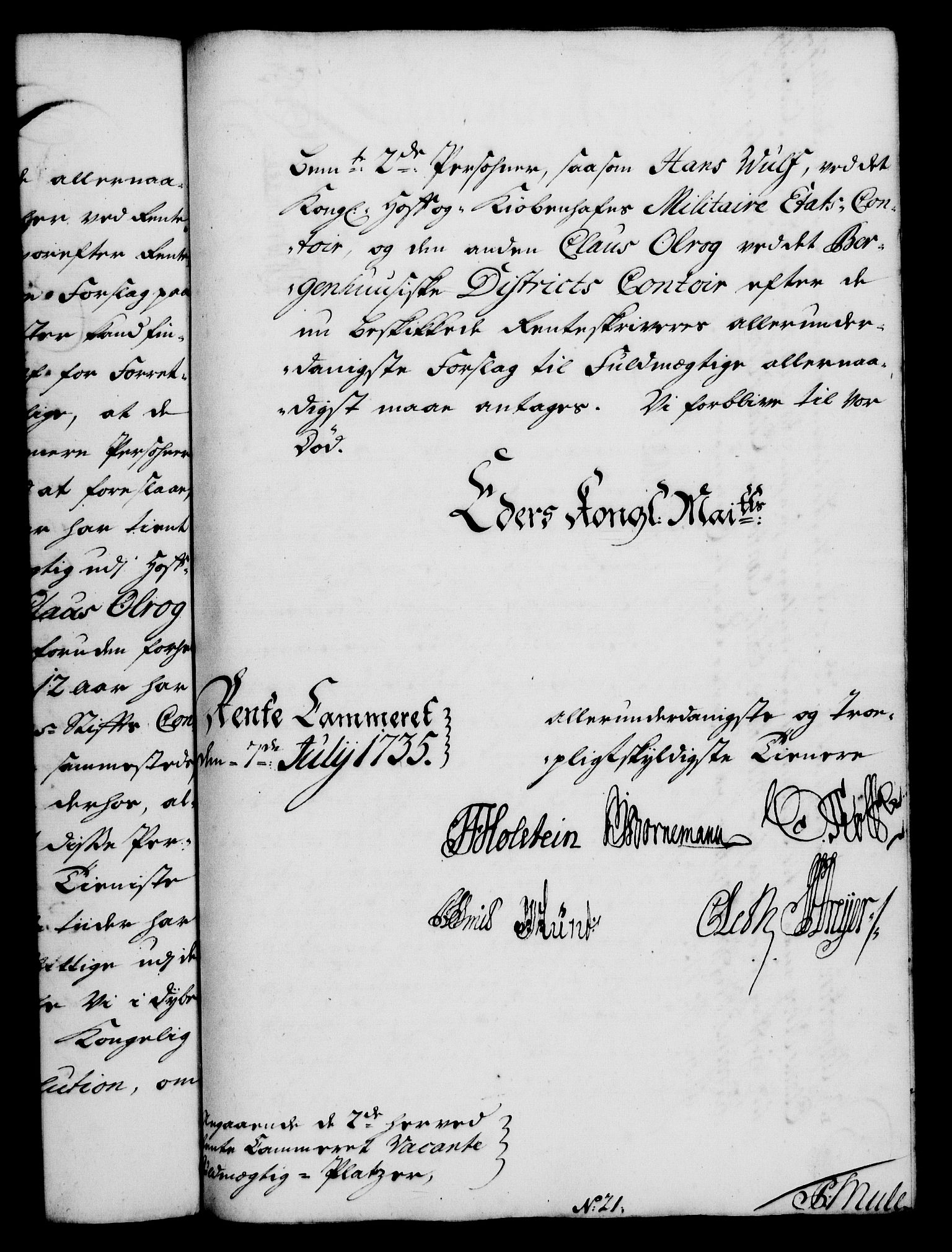 Rentekammeret, Kammerkanselliet, RA/EA-3111/G/Gf/Gfa/L0018: Norsk relasjons- og resolusjonsprotokoll (merket RK 52.18), 1735, s. 407