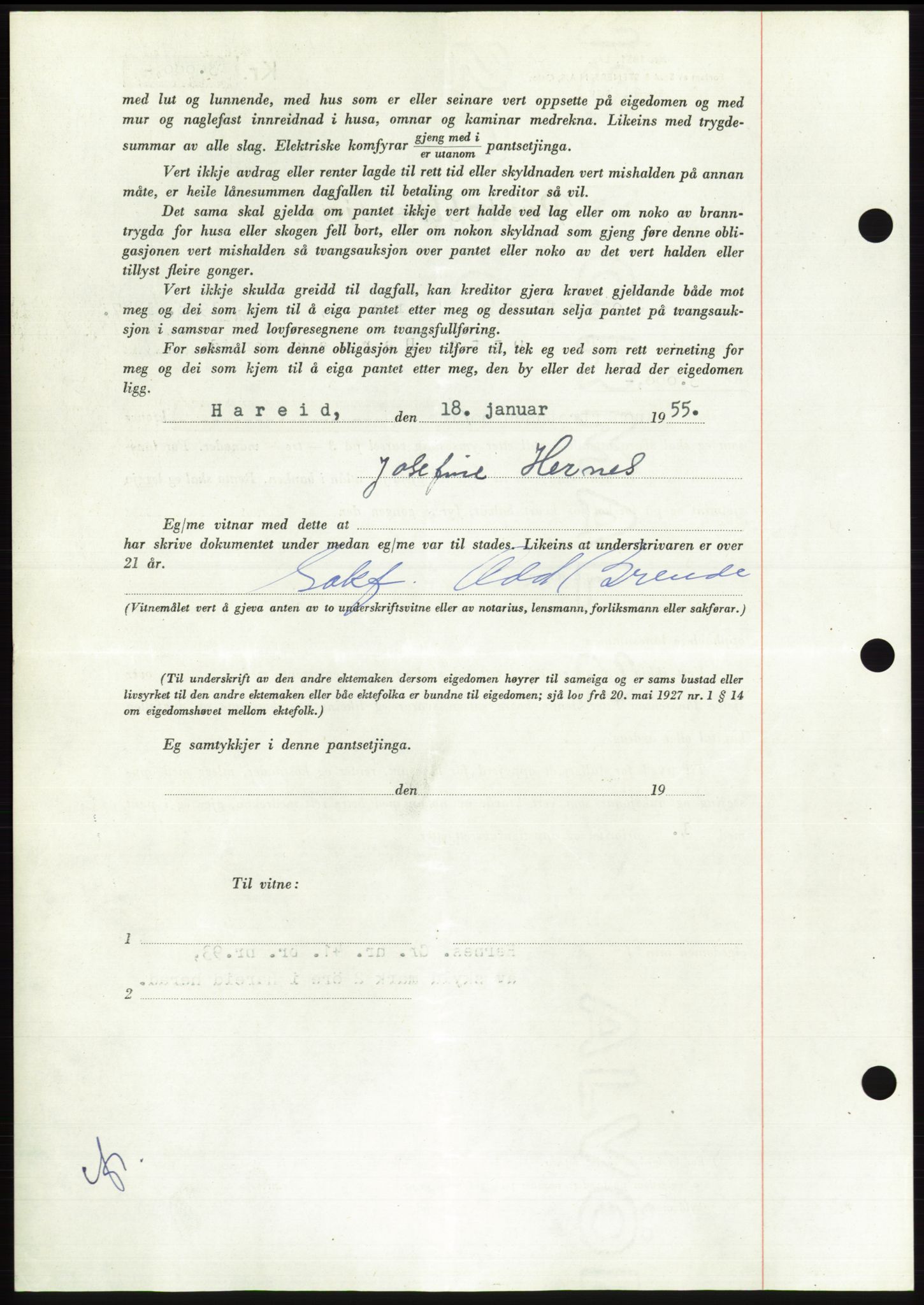 Søre Sunnmøre sorenskriveri, AV/SAT-A-4122/1/2/2C/L0126: Pantebok nr. 14B, 1954-1955, Dagboknr: 210/1955