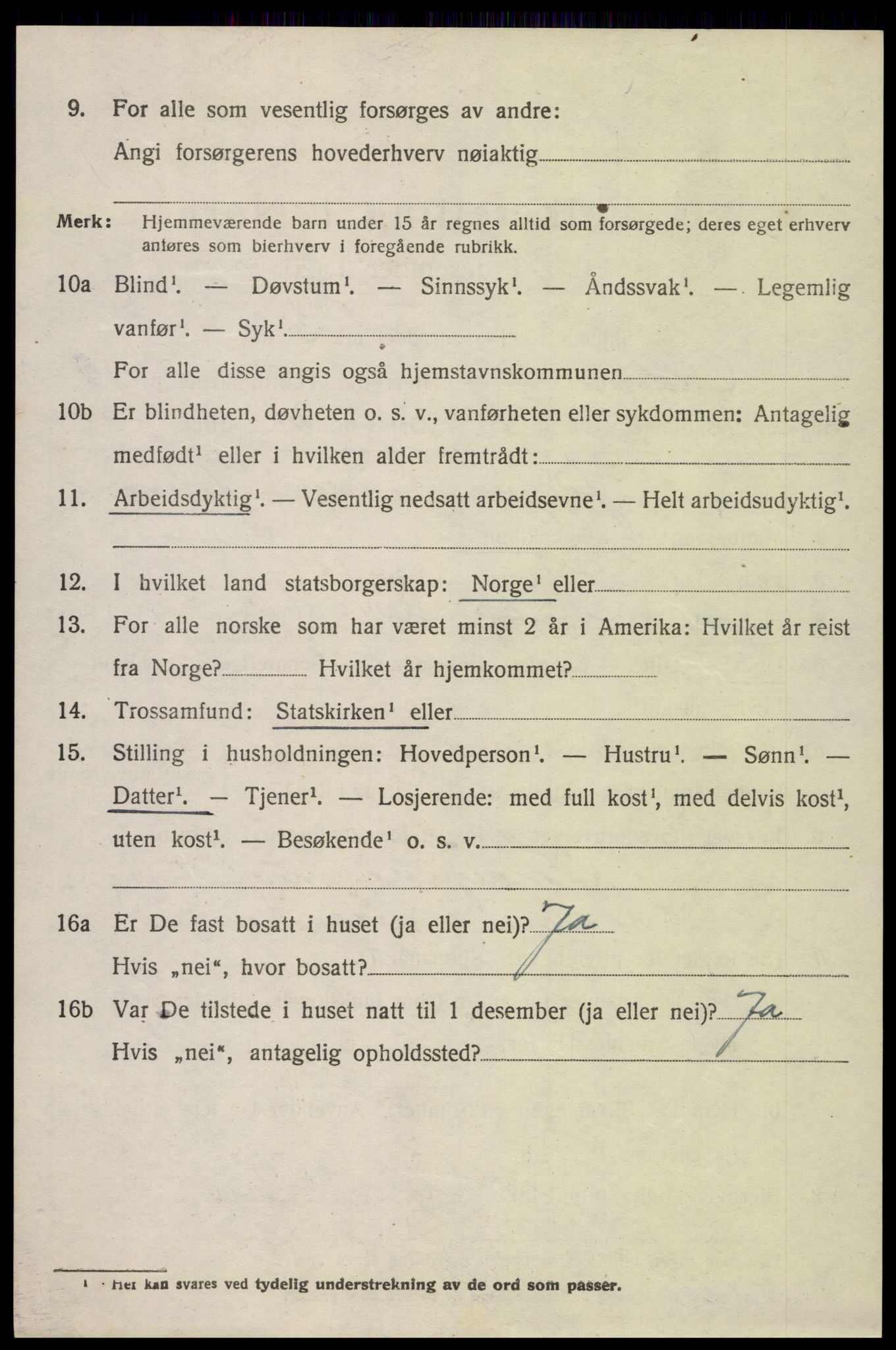 SAK, Folketelling 1920 for 1012 Oddernes herred, 1920, s. 6450