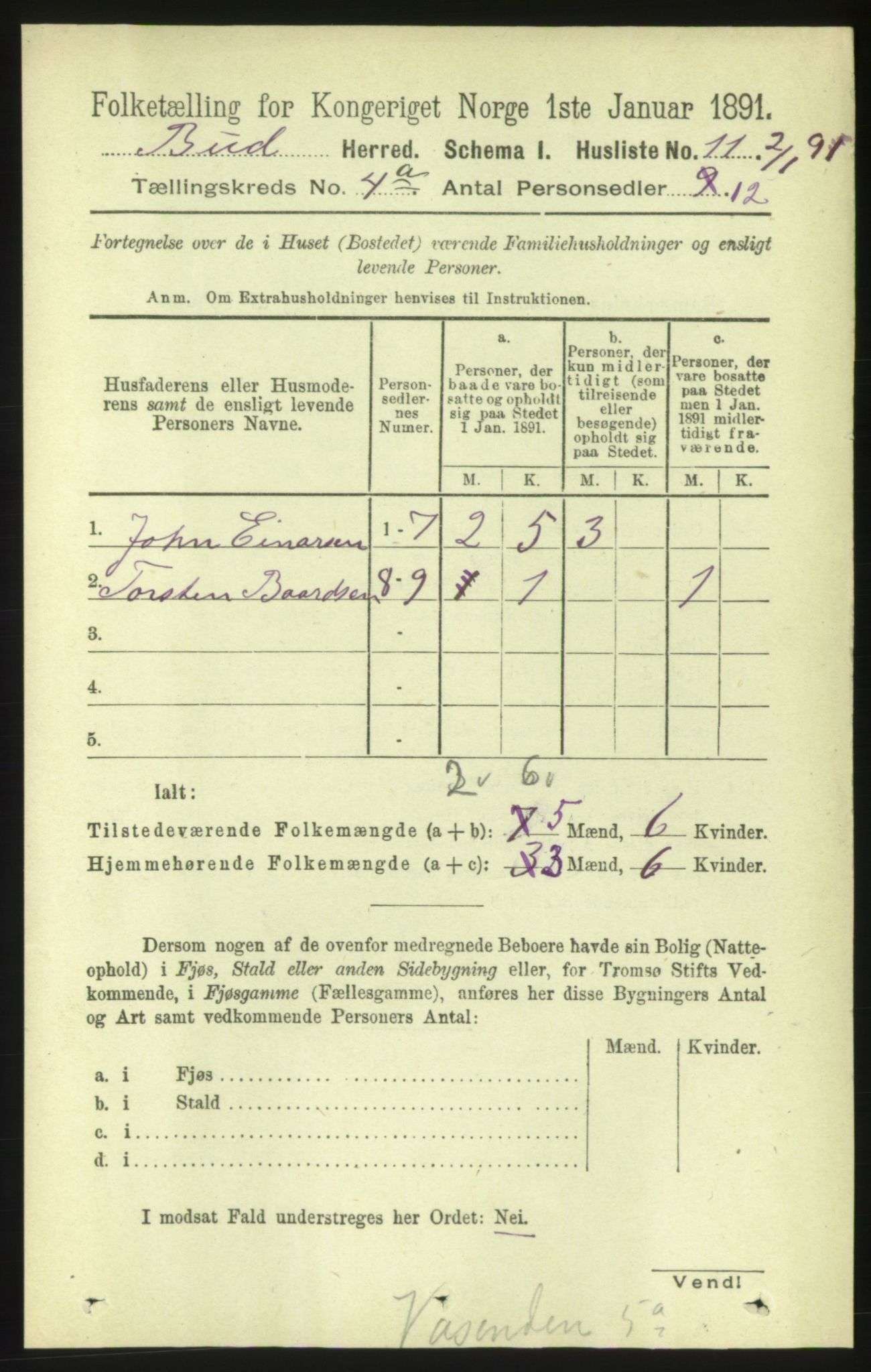 RA, Folketelling 1891 for 1549 Bud herred, 1891, s. 2074