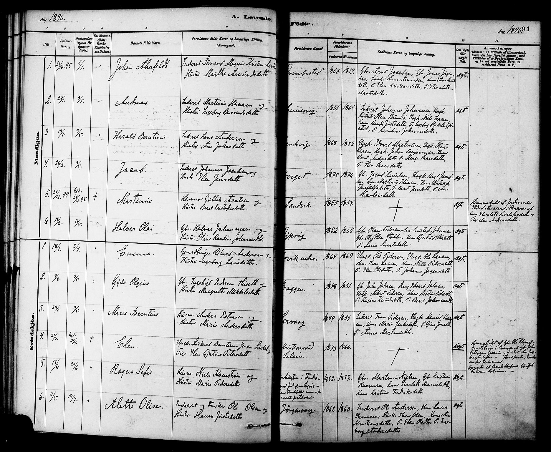 Ministerialprotokoller, klokkerbøker og fødselsregistre - Møre og Romsdal, AV/SAT-A-1454/577/L0896: Ministerialbok nr. 577A03, 1880-1898, s. 91