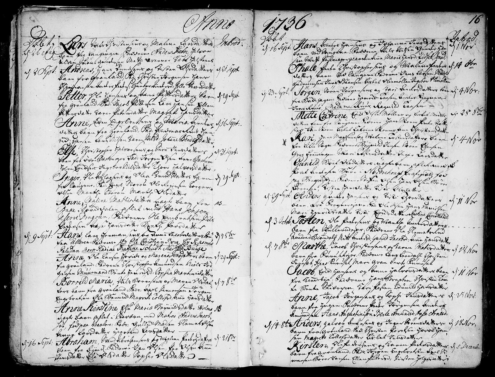 Aker prestekontor kirkebøker, SAO/A-10861/F/L0007: Ministerialbok nr. 7, 1734-1748, s. 16