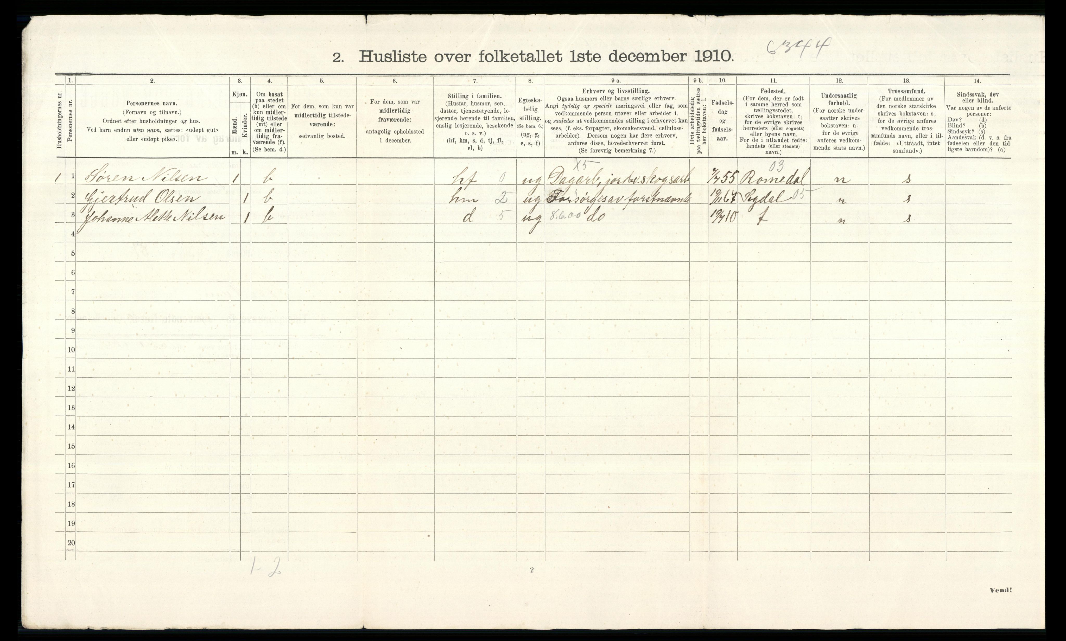 RA, Folketelling 1910 for 0623 Modum herred, 1910, s. 2199