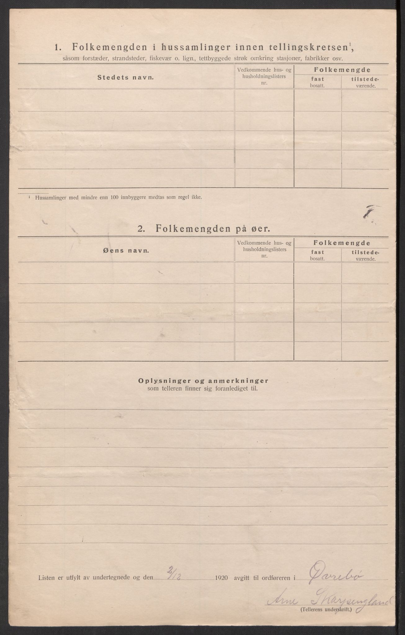 SAK, Folketelling 1920 for 1016 Øvrebø herred, 1920, s. 37