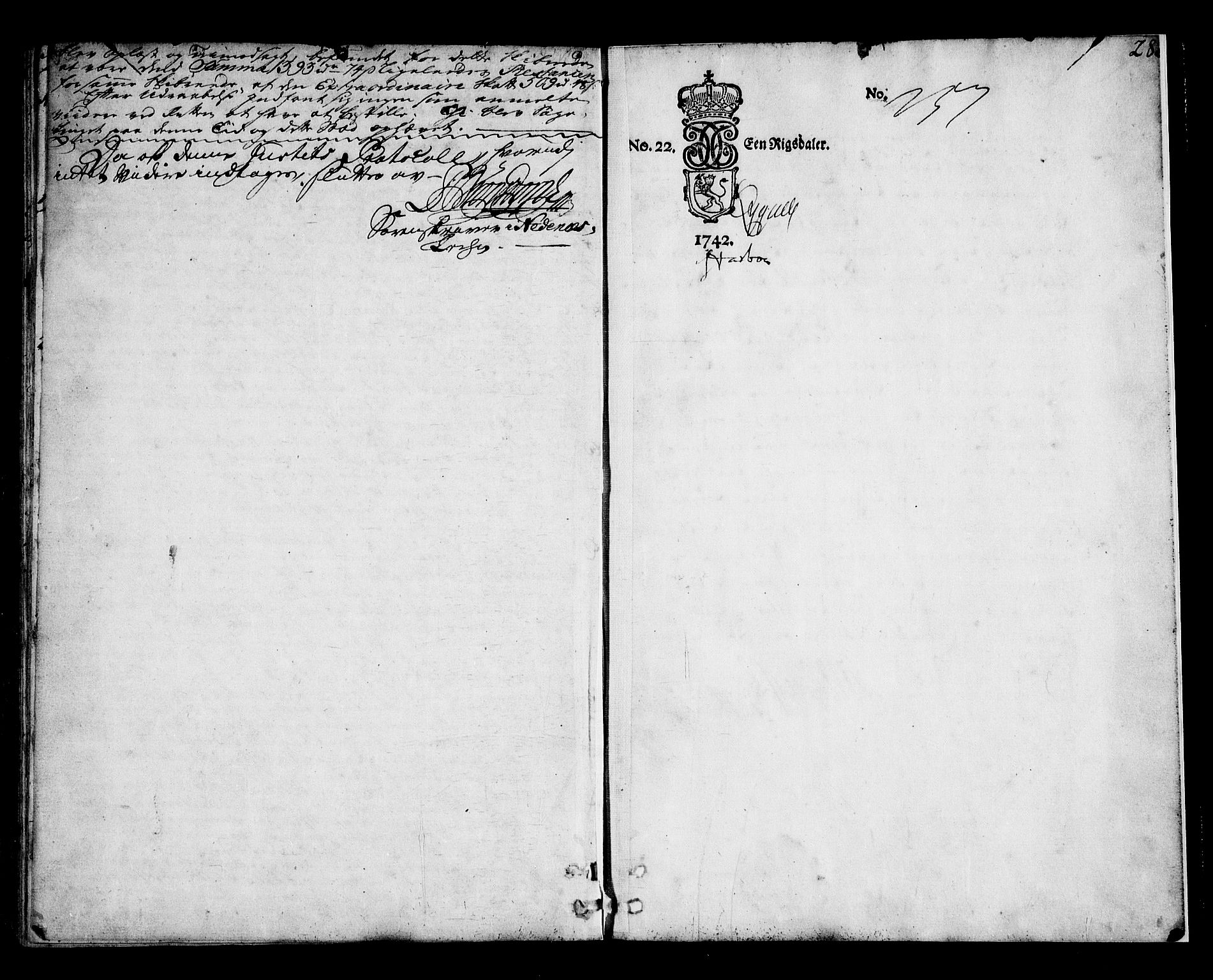 Nedenes sorenskriveri før 1824, SAK/1221-0007/F/Fa/L0025: Tingbok med register nr 20, 1742-1744, s. 285b-286a