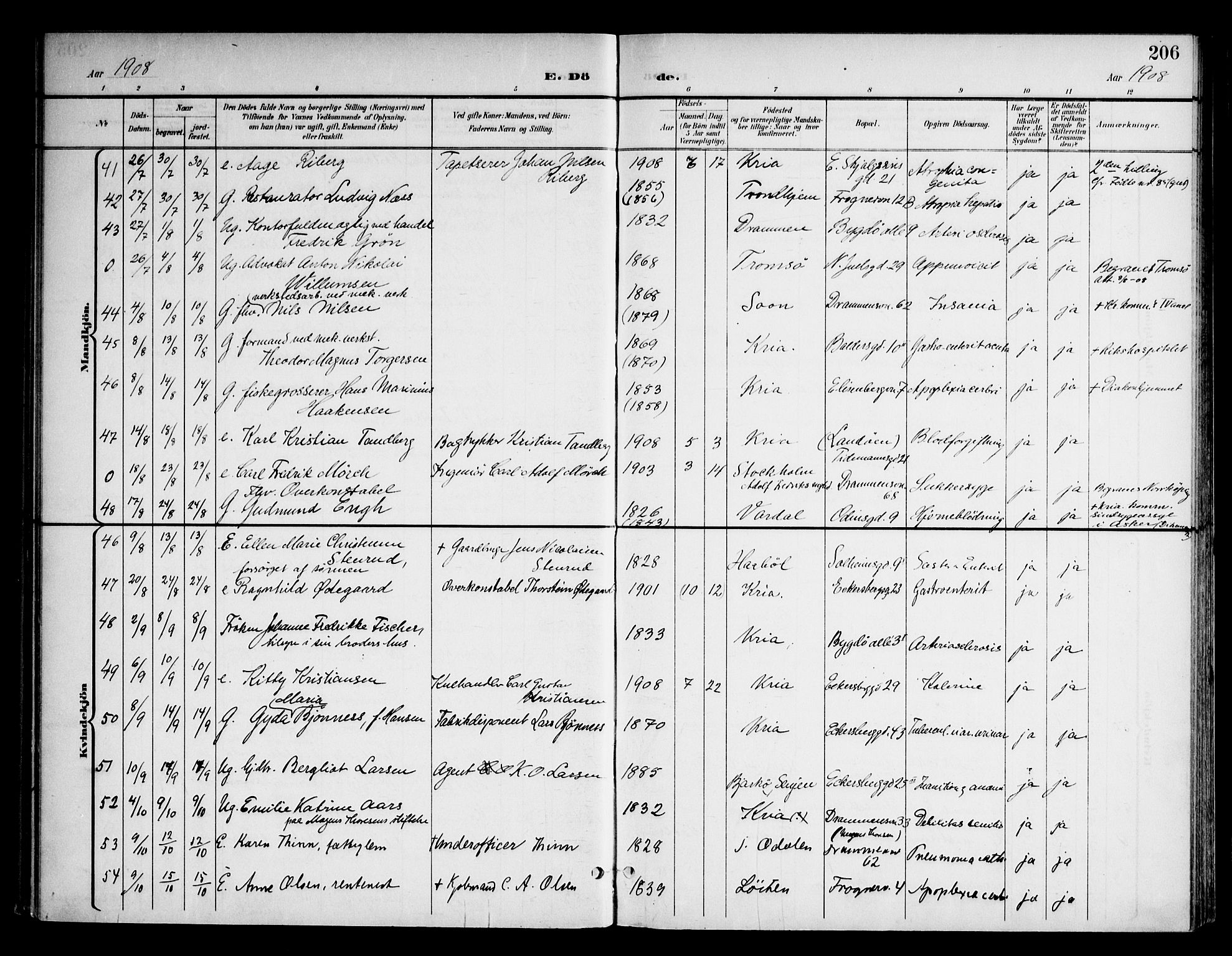 Frogner prestekontor Kirkebøker, AV/SAO-A-10886/F/Fa/L0004: Ministerialbok nr. 4, 1898-1921, s. 206