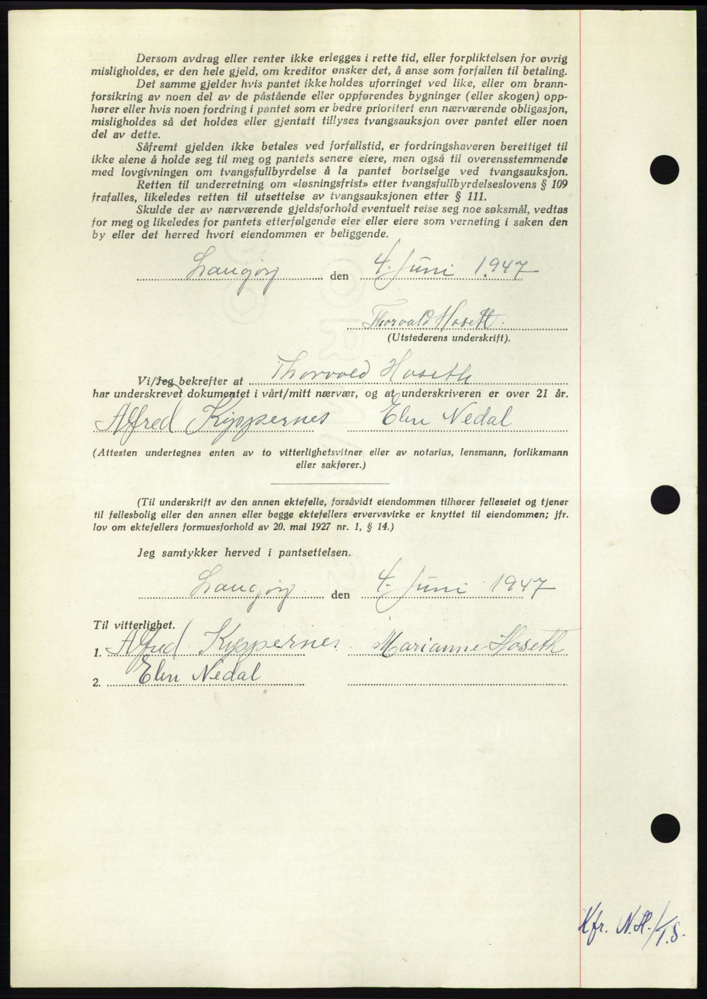 Nordmøre sorenskriveri, AV/SAT-A-4132/1/2/2Ca: Pantebok nr. B96, 1947-1947, Dagboknr: 1579/1947