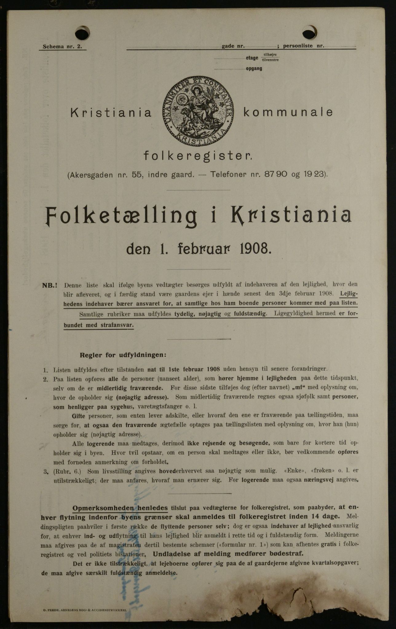 OBA, Kommunal folketelling 1.2.1908 for Kristiania kjøpstad, 1908, s. 14967
