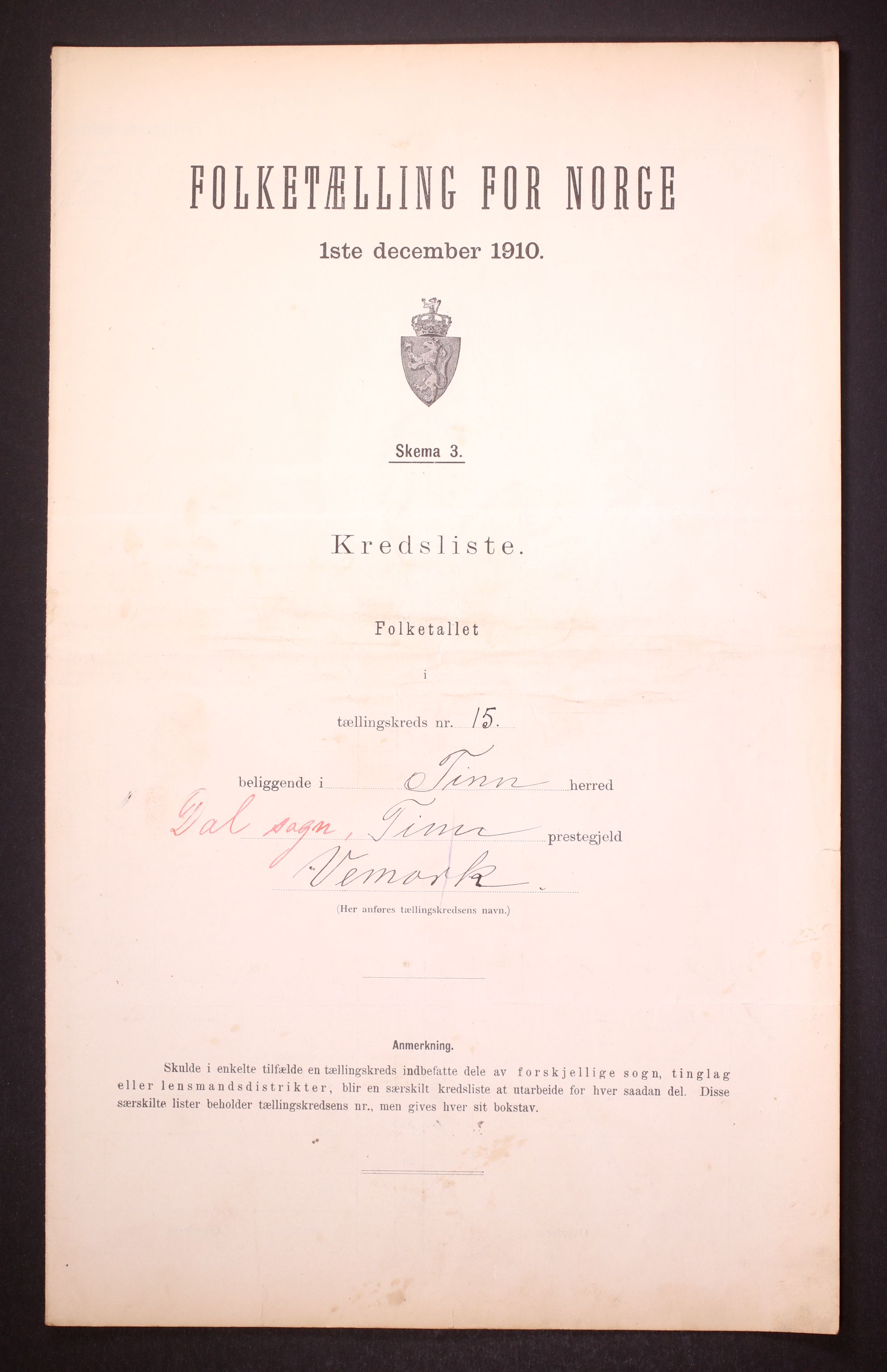 RA, Folketelling 1910 for 0826 Tinn herred, 1910, s. 47