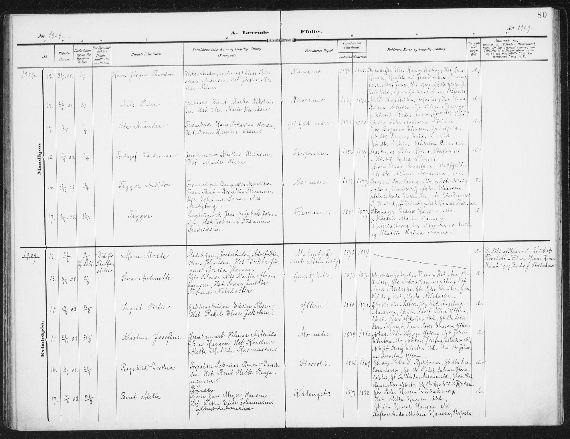 Ministerialprotokoller, klokkerbøker og fødselsregistre - Nordland, AV/SAT-A-1459/827/L0402: Ministerialbok nr. 827A14, 1903-1912, s. 80