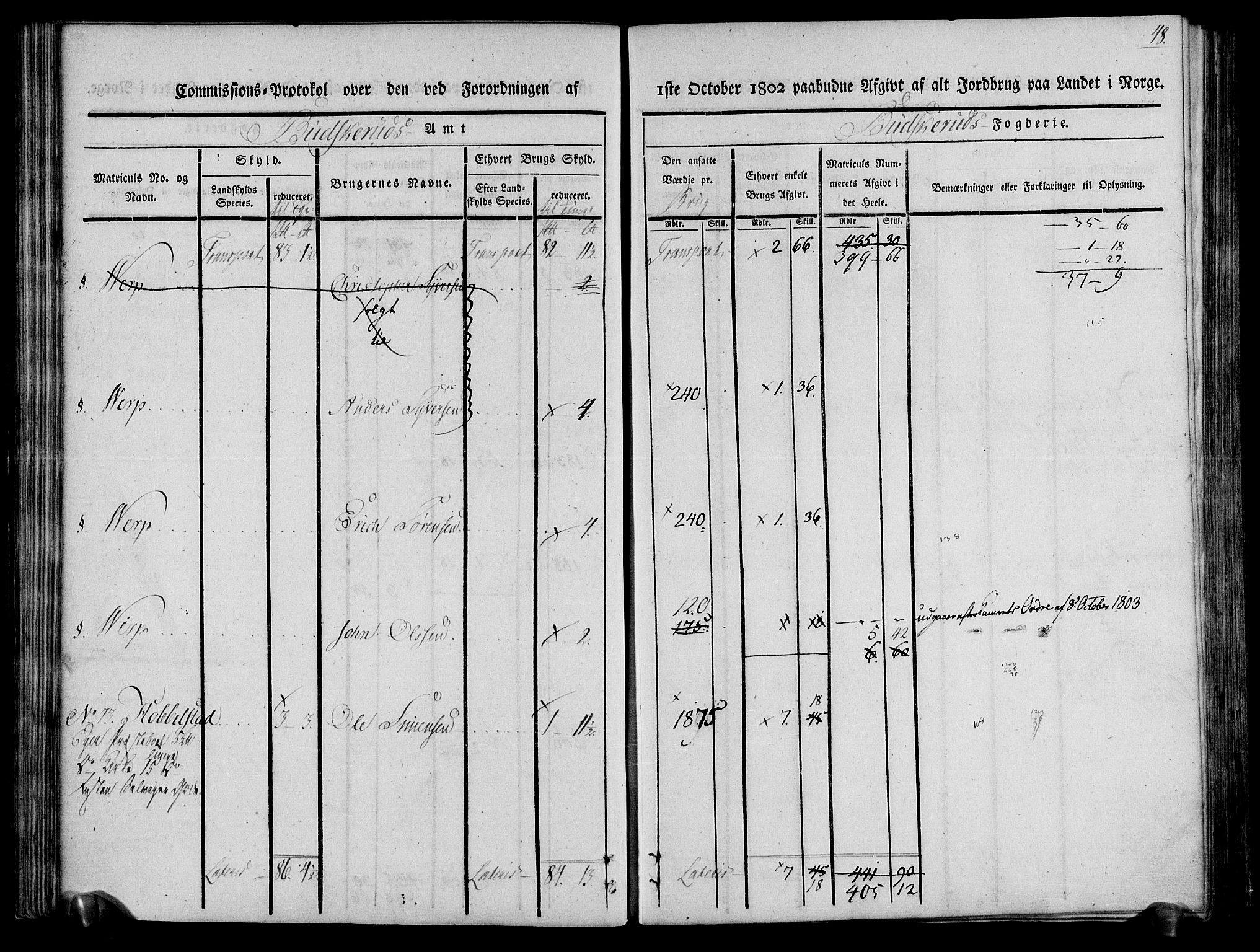 Rentekammeret inntil 1814, Realistisk ordnet avdeling, RA/EA-4070/N/Ne/Nea/L0061: Buskerud fogderi. Kommisjonsprotokoll for Eiker prestegjeld, 1803, s. 49