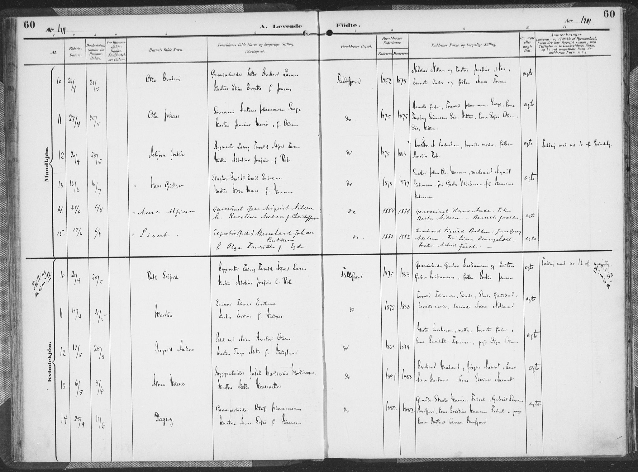 Flekkefjord sokneprestkontor, AV/SAK-1111-0012/F/Fa/Faa/L0002: Ministerialbok nr. A 2, 1900-1912, s. 60