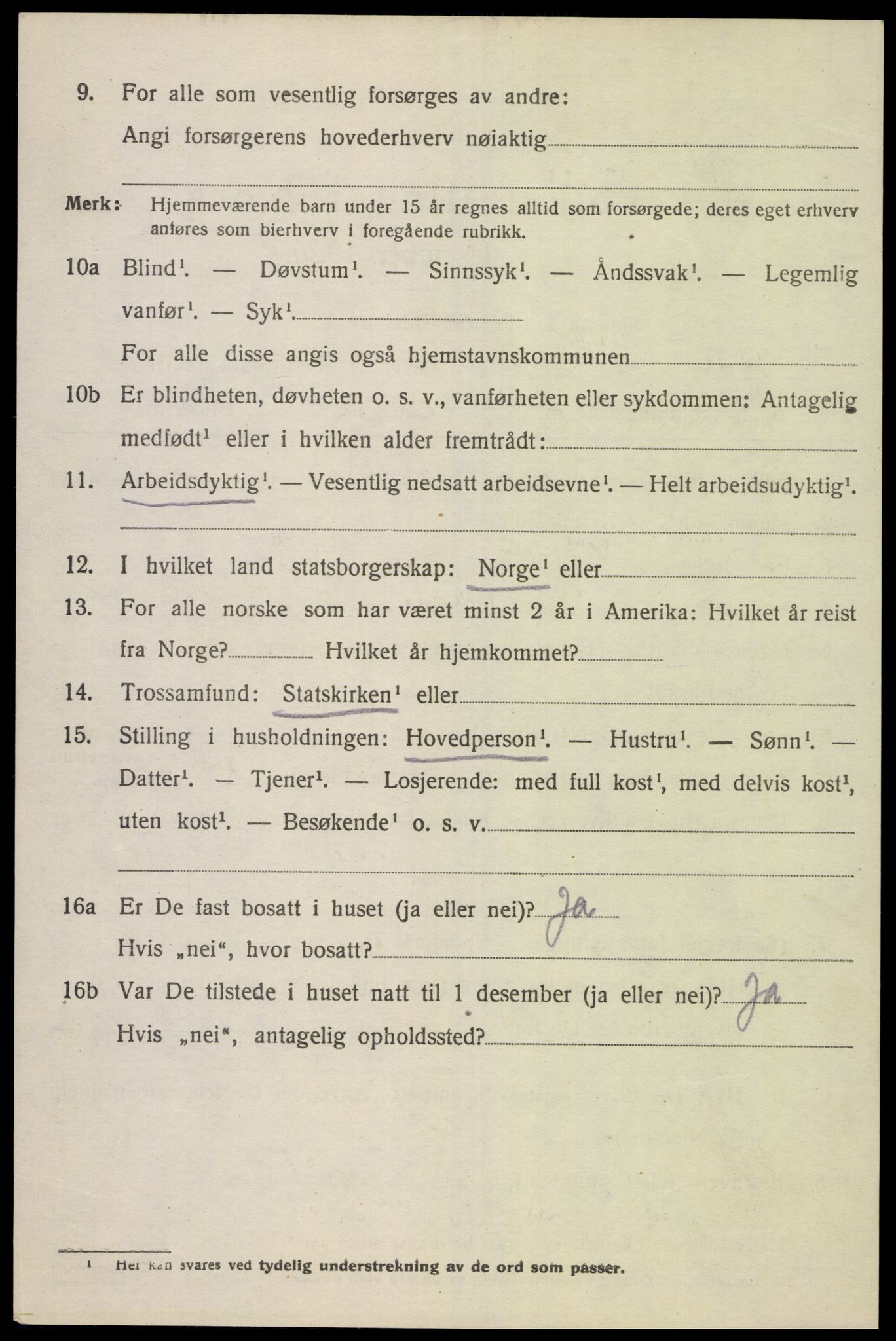 SAK, Folketelling 1920 for 1030 Spangereid herred, 1920, s. 2206