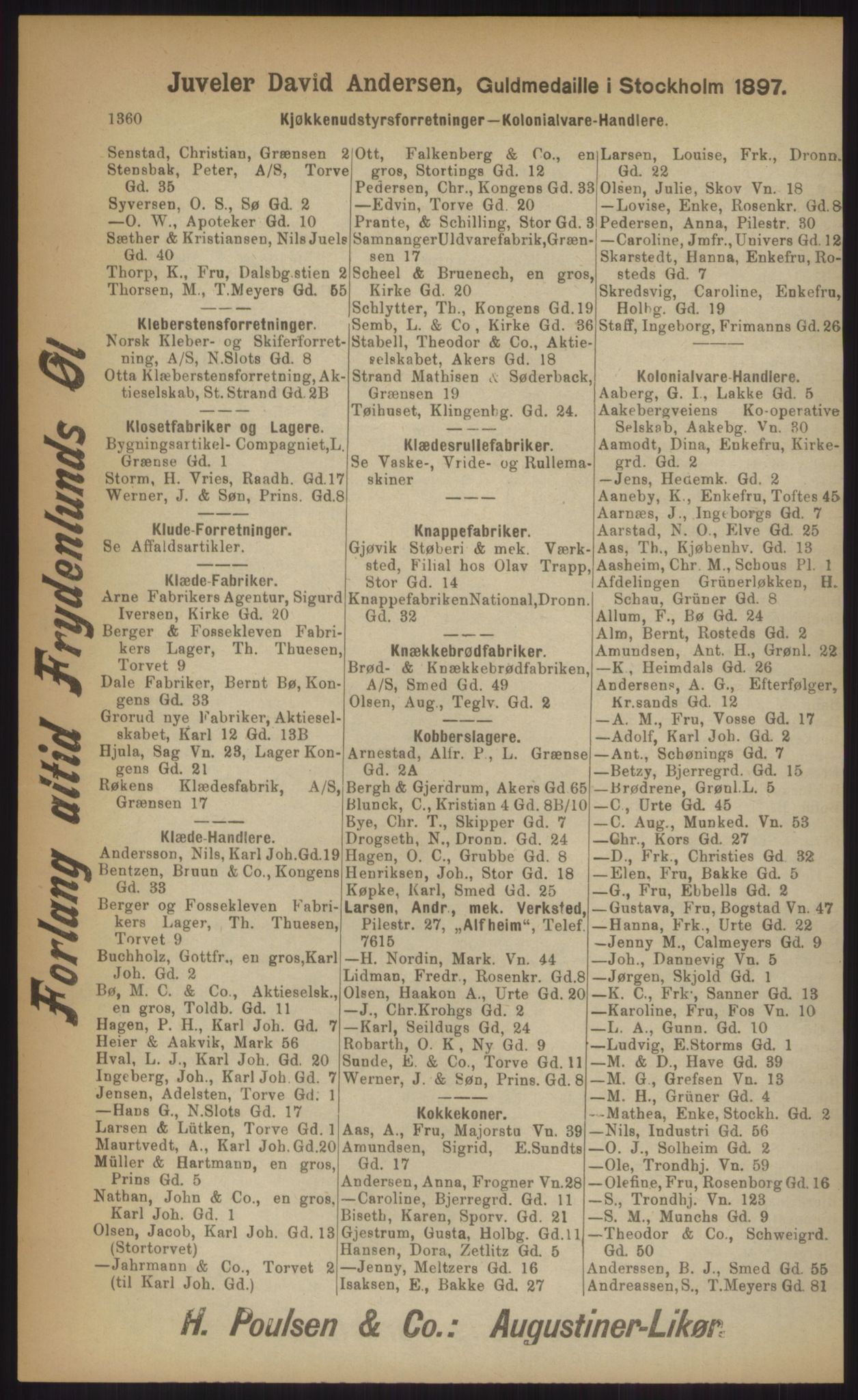 Kristiania/Oslo adressebok, PUBL/-, 1903, s. 1360