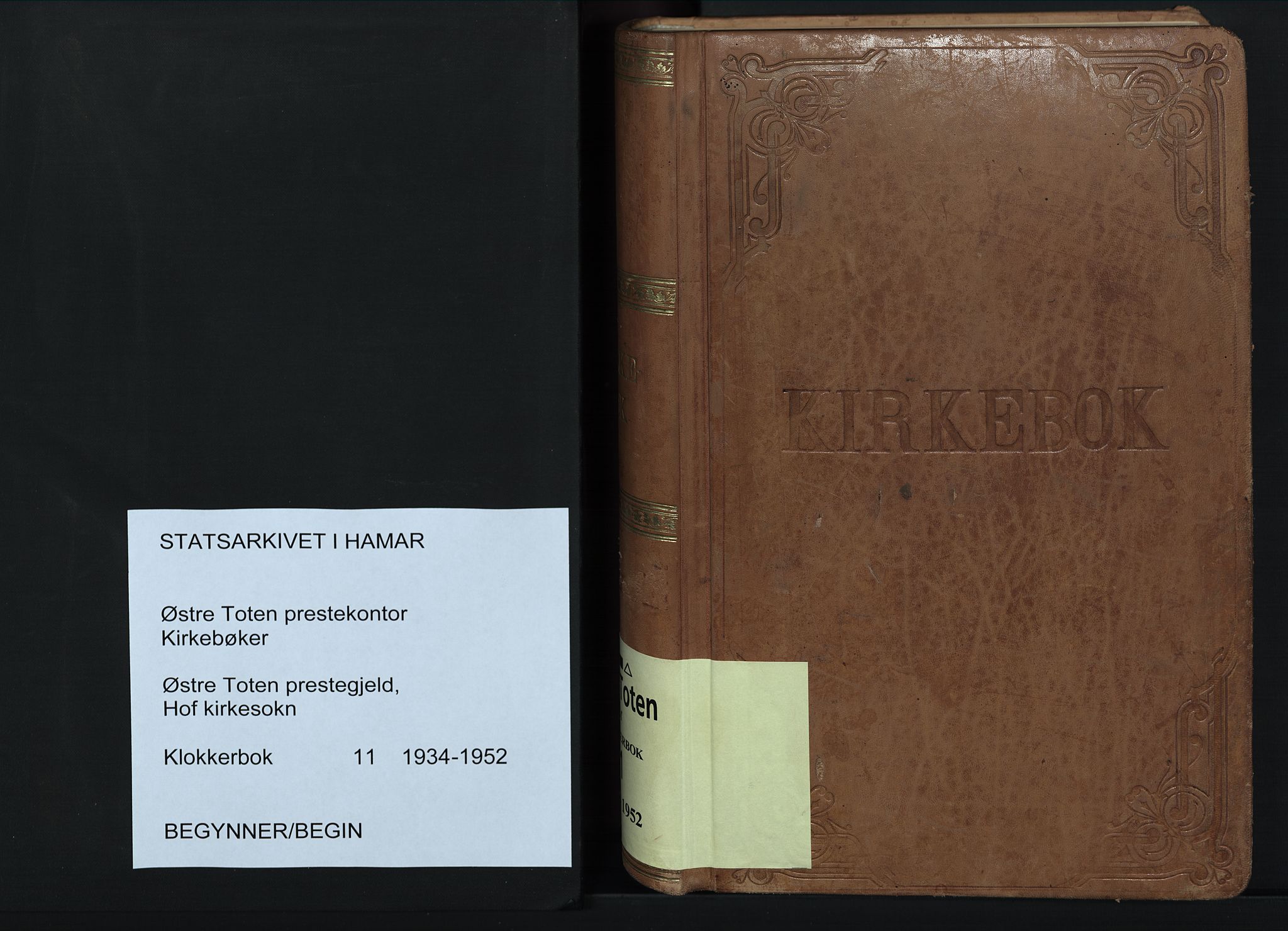 Østre Toten prestekontor, AV/SAH-PREST-104/H/Ha/Hab/L0011: Klokkerbok nr. 11, 1934-1952